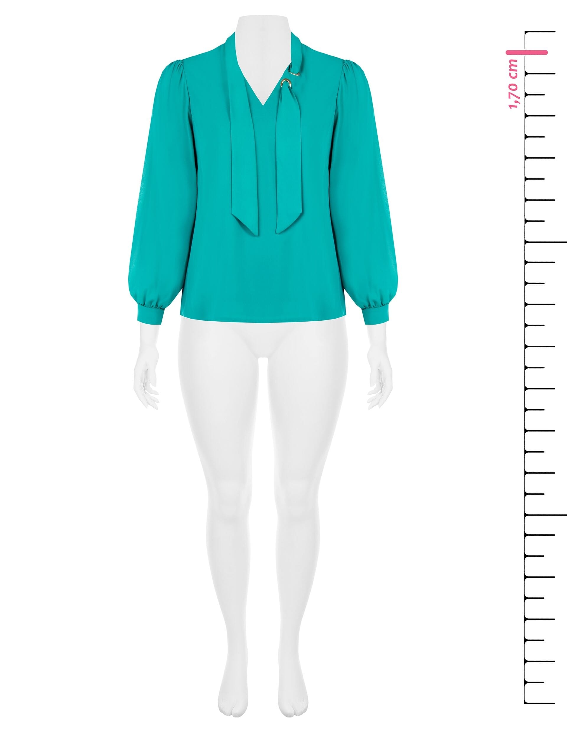 Chemisier double Georgette Fluid Curvy avec cravate Rinascimento Curvy