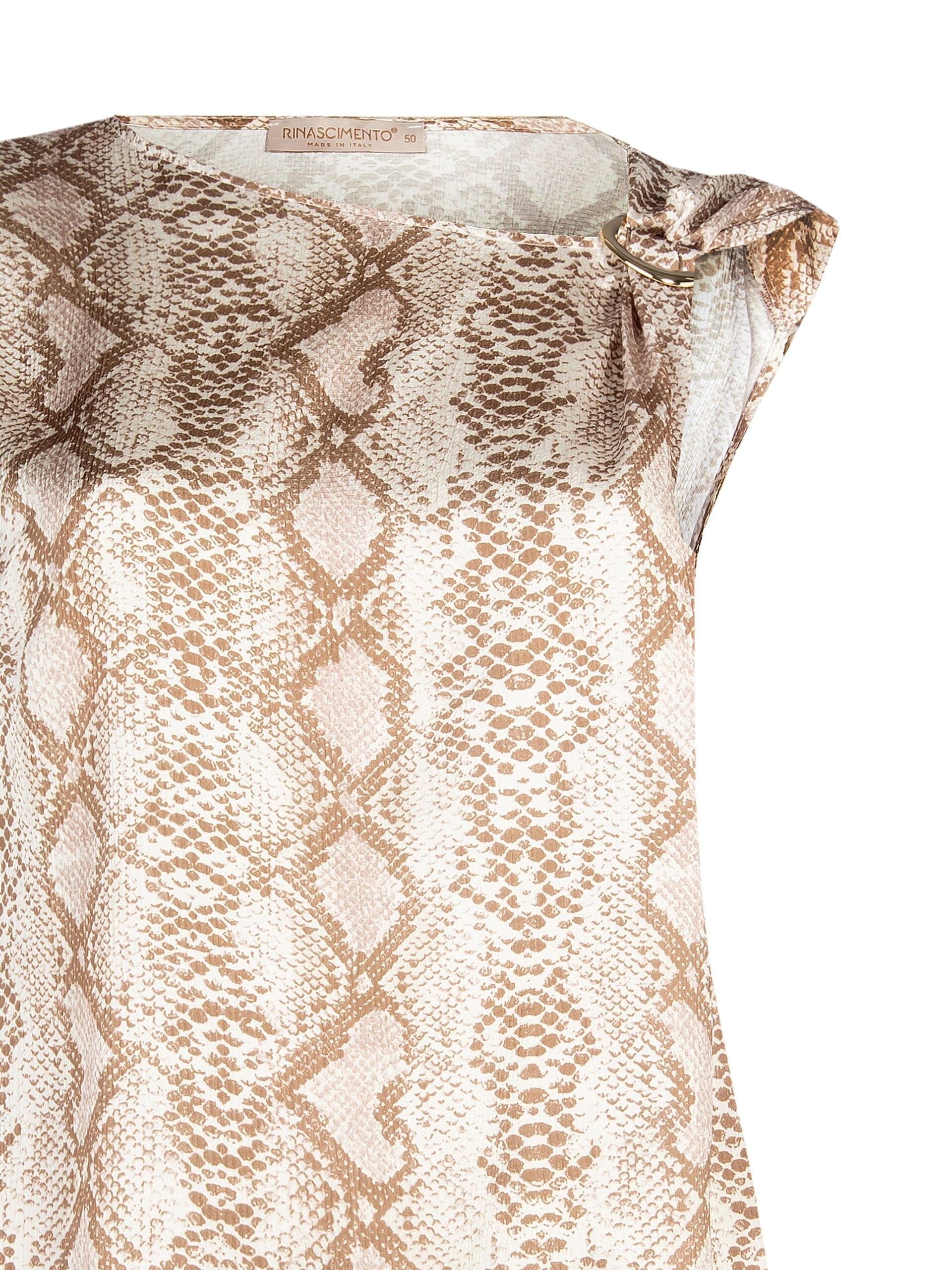 Rinascimento - Blouse curviligne en satin avec anneau