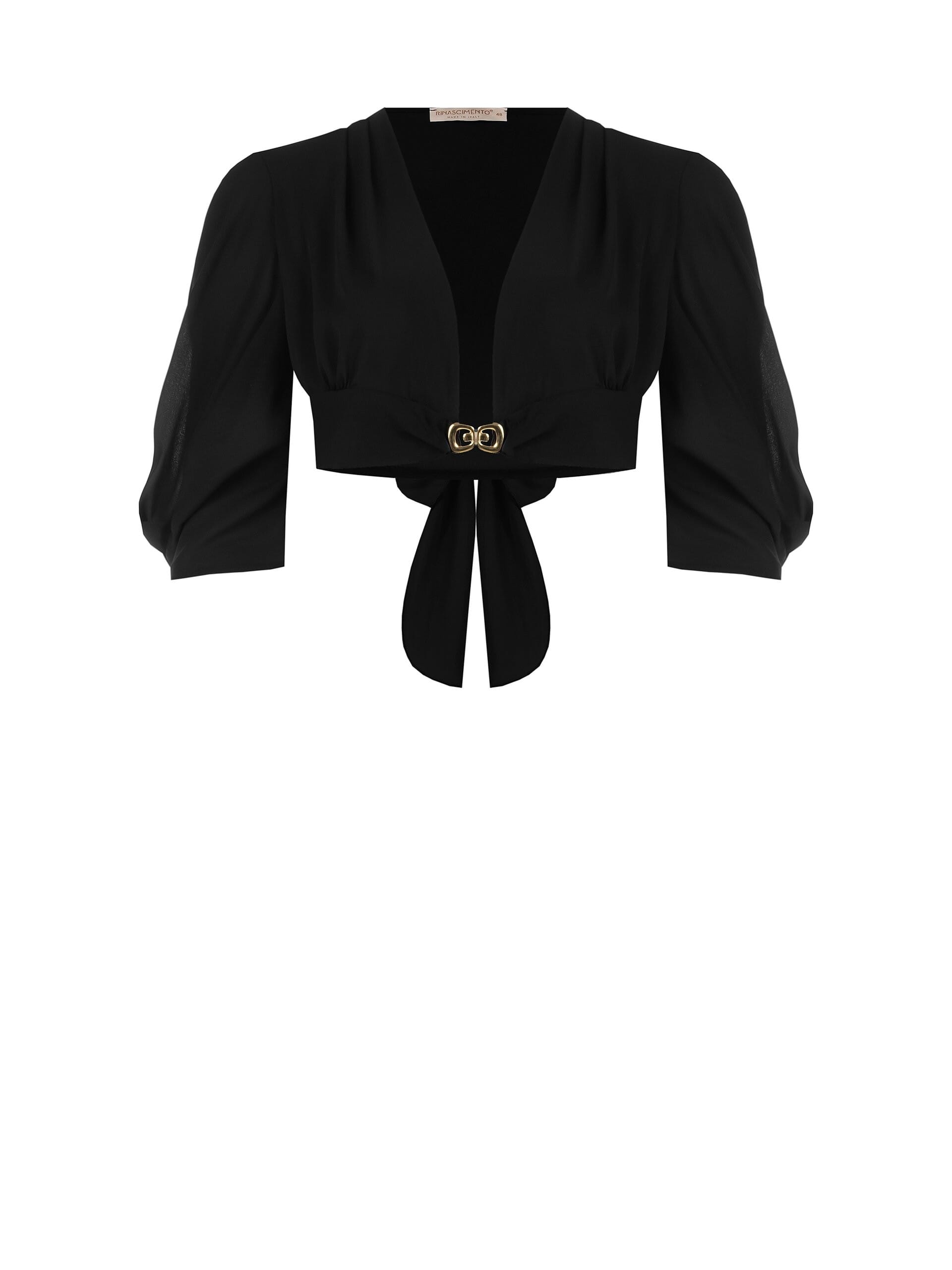 Double Georgette Curvy Crop Top With Rinascimento Curvy Sash