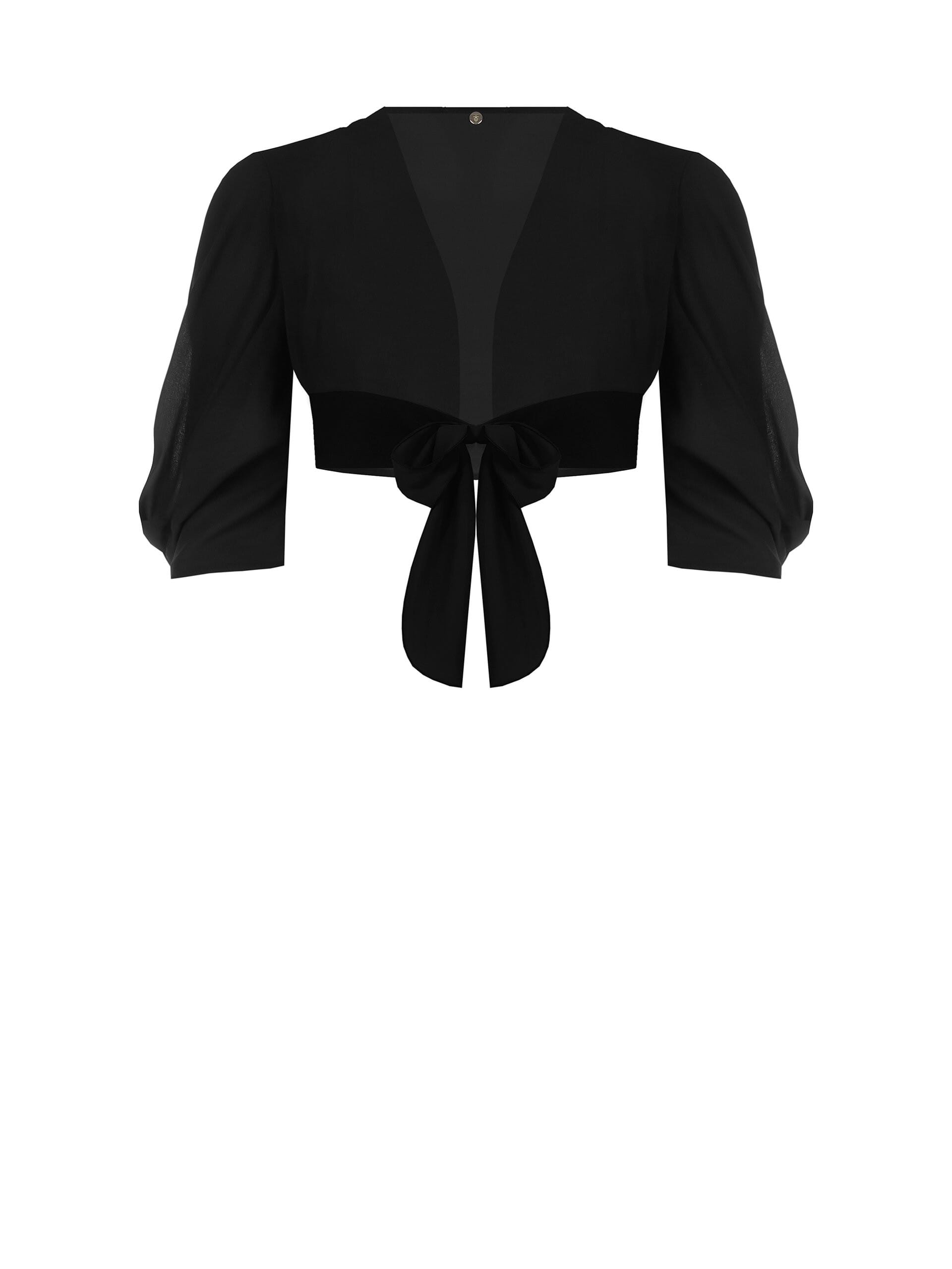 Double Georgette Curvy Crop Top With Rinascimento Curvy Sash