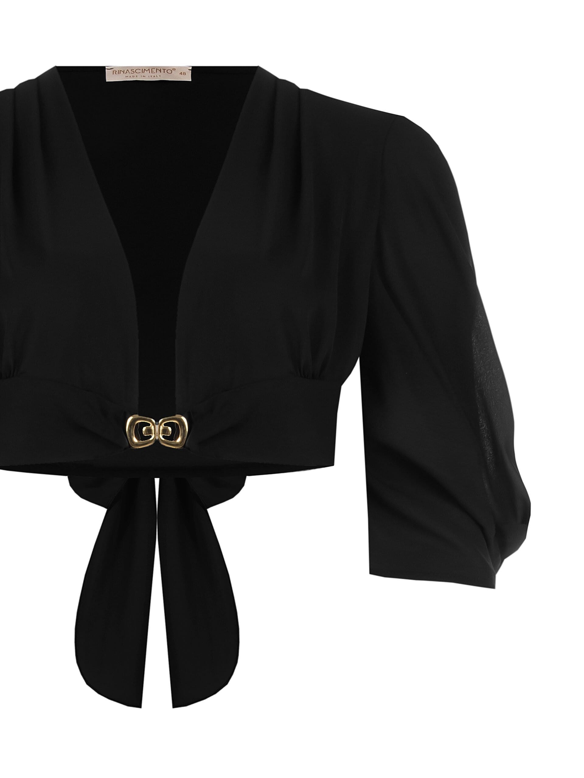 Double Georgette Curvy Crop Top With Rinascimento Curvy Sash