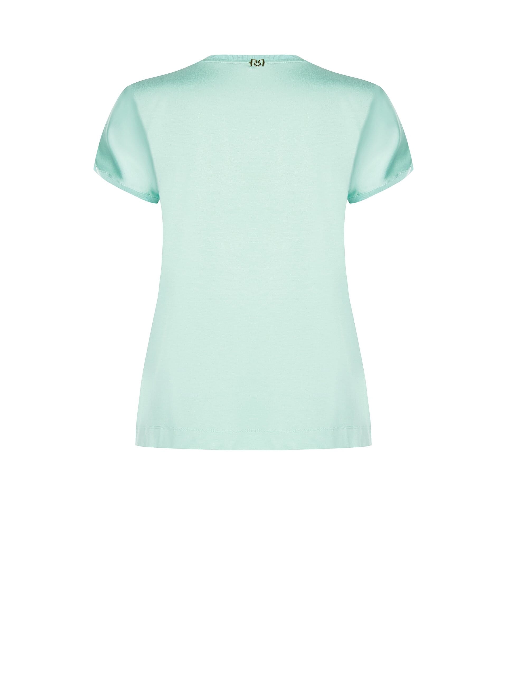 T-Shirt Curvy Fluida Asimmetrica In Raso Davanti E Viscosa Dietro Scollo A V Rinascimento Curvy