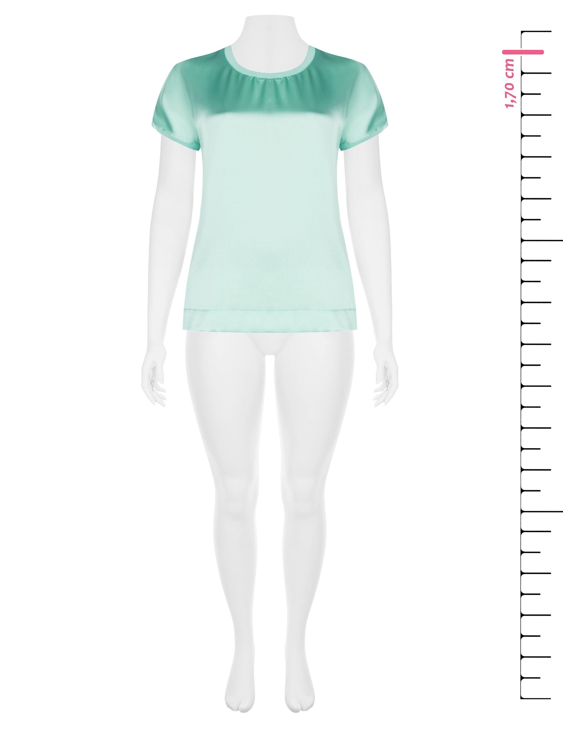 T-shirt asymétrique fluide en satin sur le devant et en viscose sur le dos Rinascimento Curvy