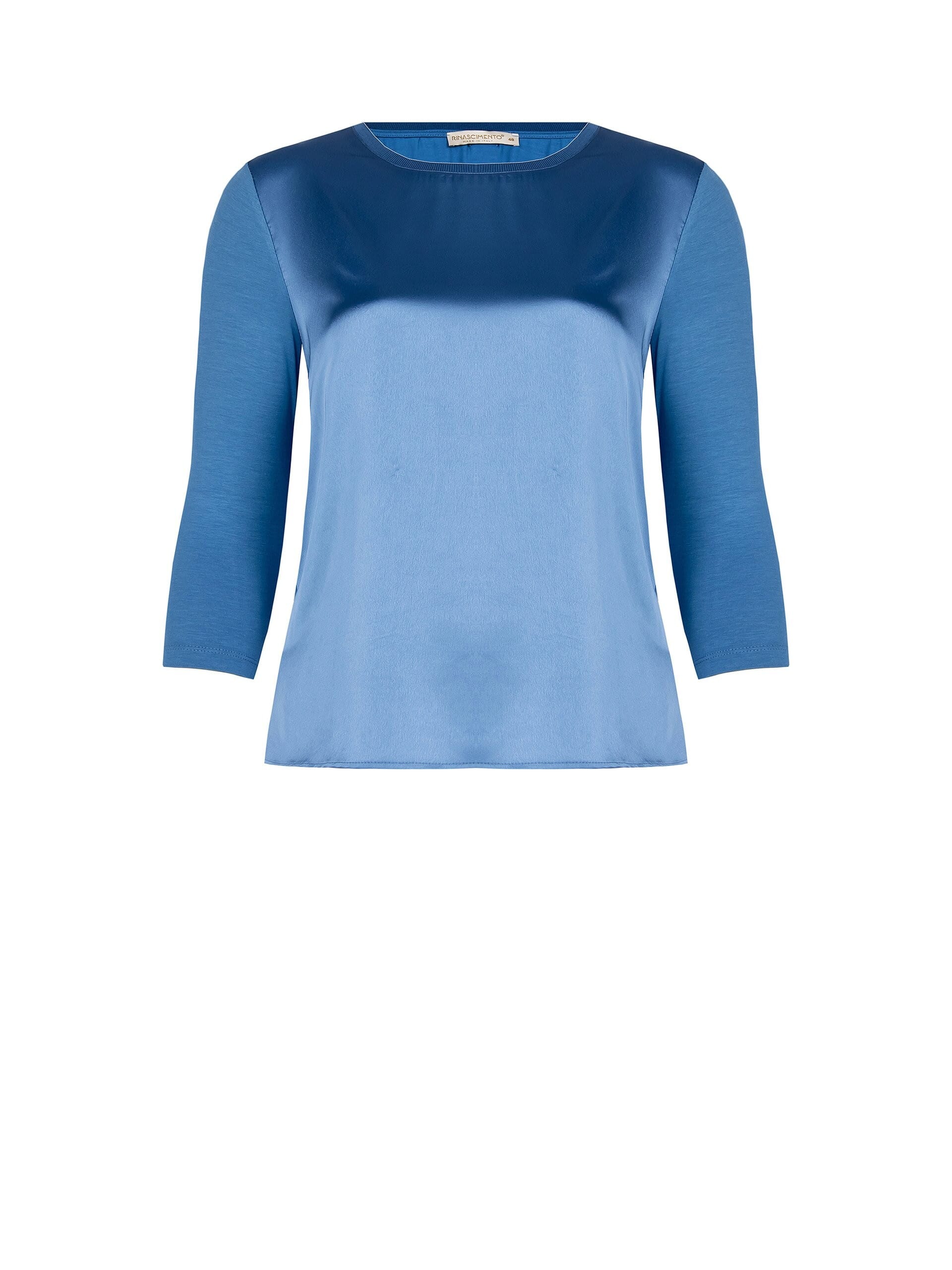 T-Shirt Curvy Fluida In Raso Davanti E Viscosa Dietro Rinascimento Curvy