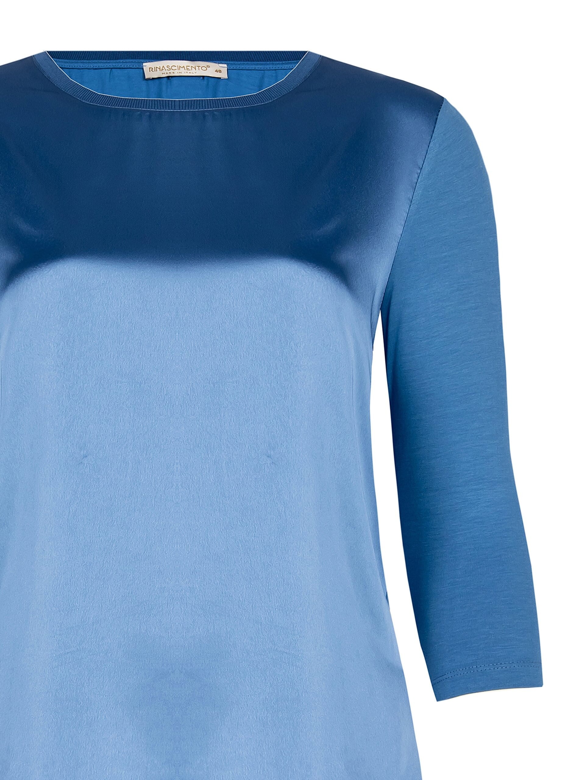 T-Shirt Curvy Fluida In Raso Davanti E Viscosa Dietro Rinascimento Curvy