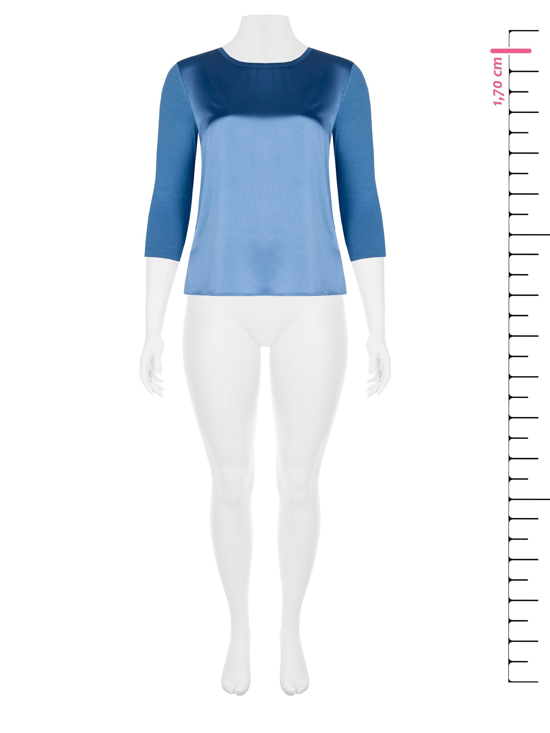 T-Shirt Curvy Fluida In Raso Davanti E Viscosa Dietro Rinascimento Curvy