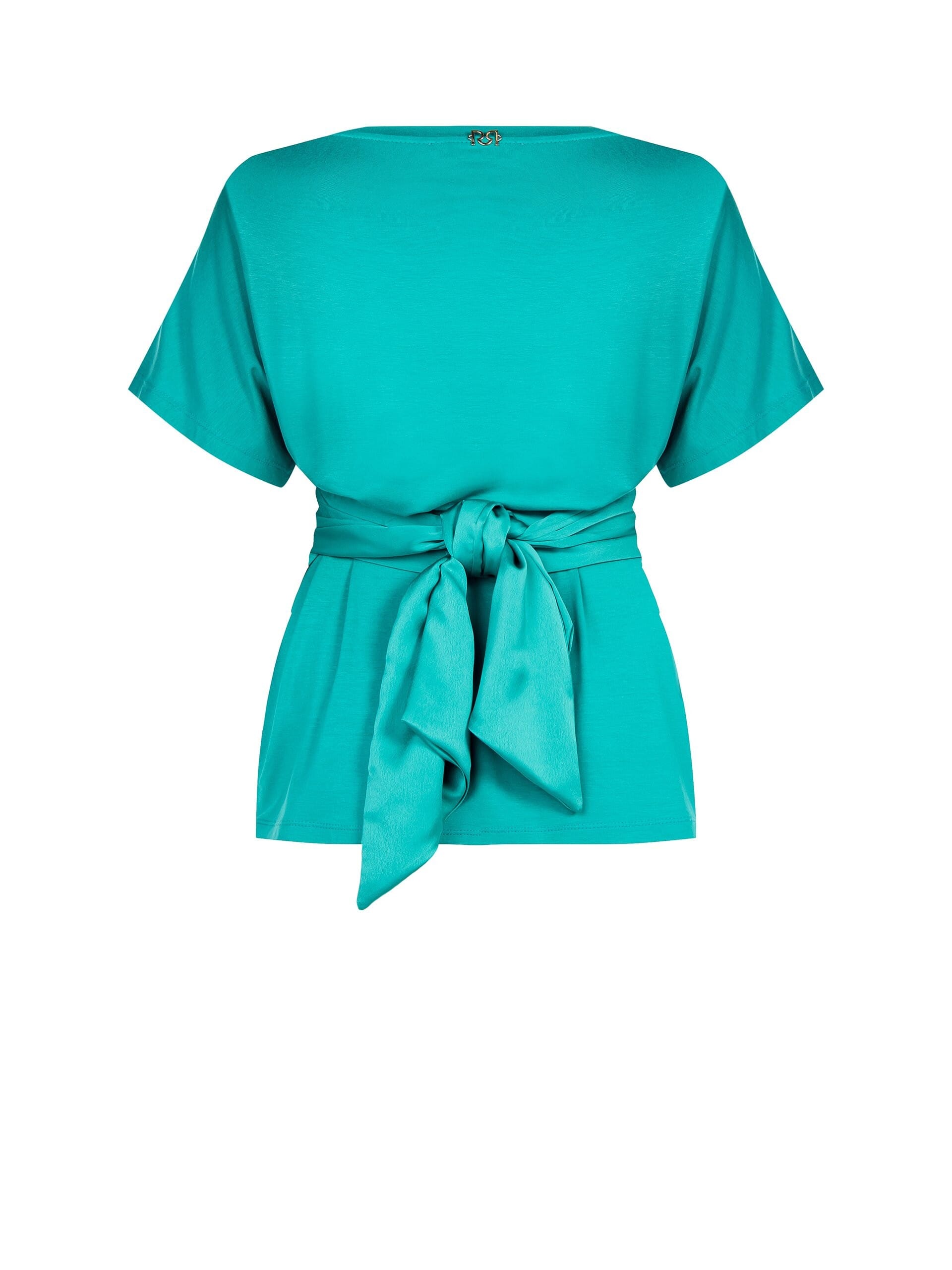 Rinascimento Curvy Over T-Shirt With Long Satin Corset Effect T-Shirt