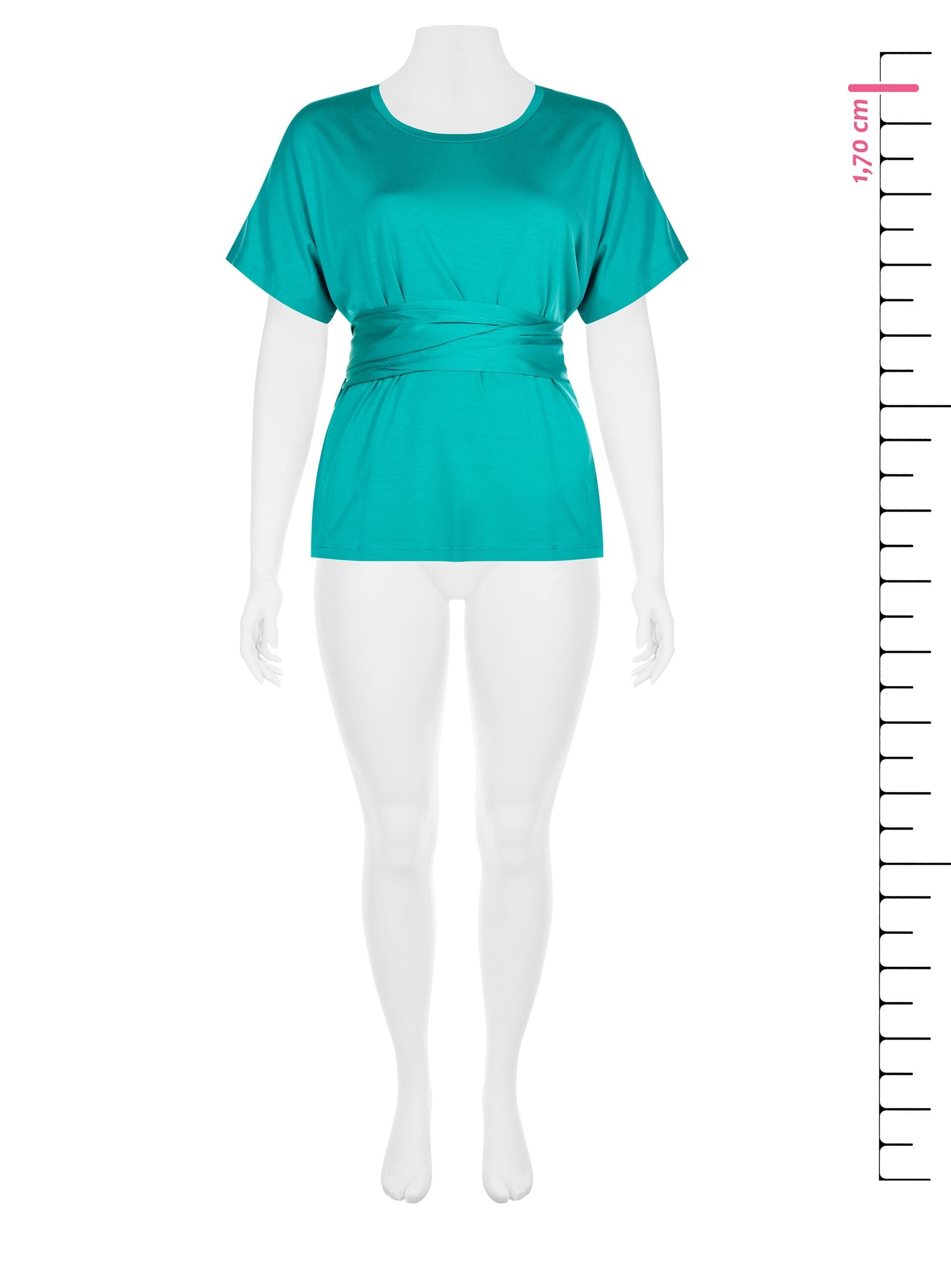 Rinascimento Curvy Over T-Shirt With Long Satin Corset Effect T-Shirt