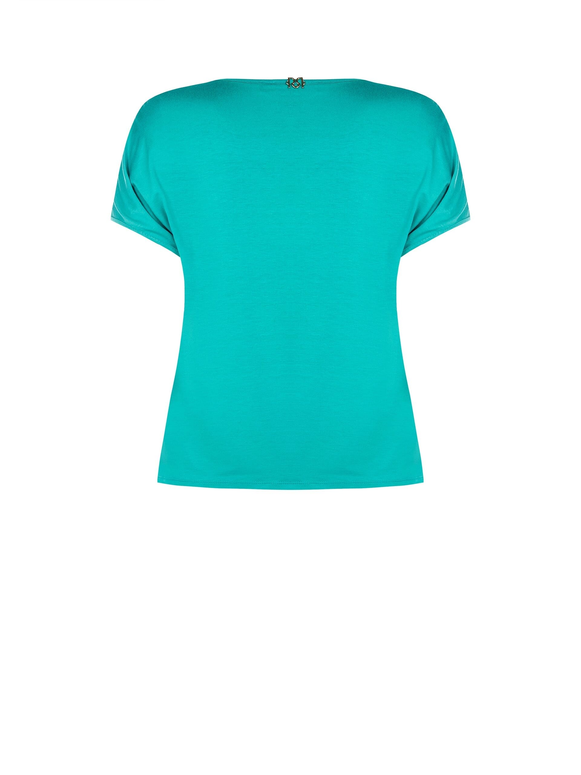 Chemisier fluide à encolure ronde, devant en satin plié et dos en viscose Rinascimento à encolure ronde