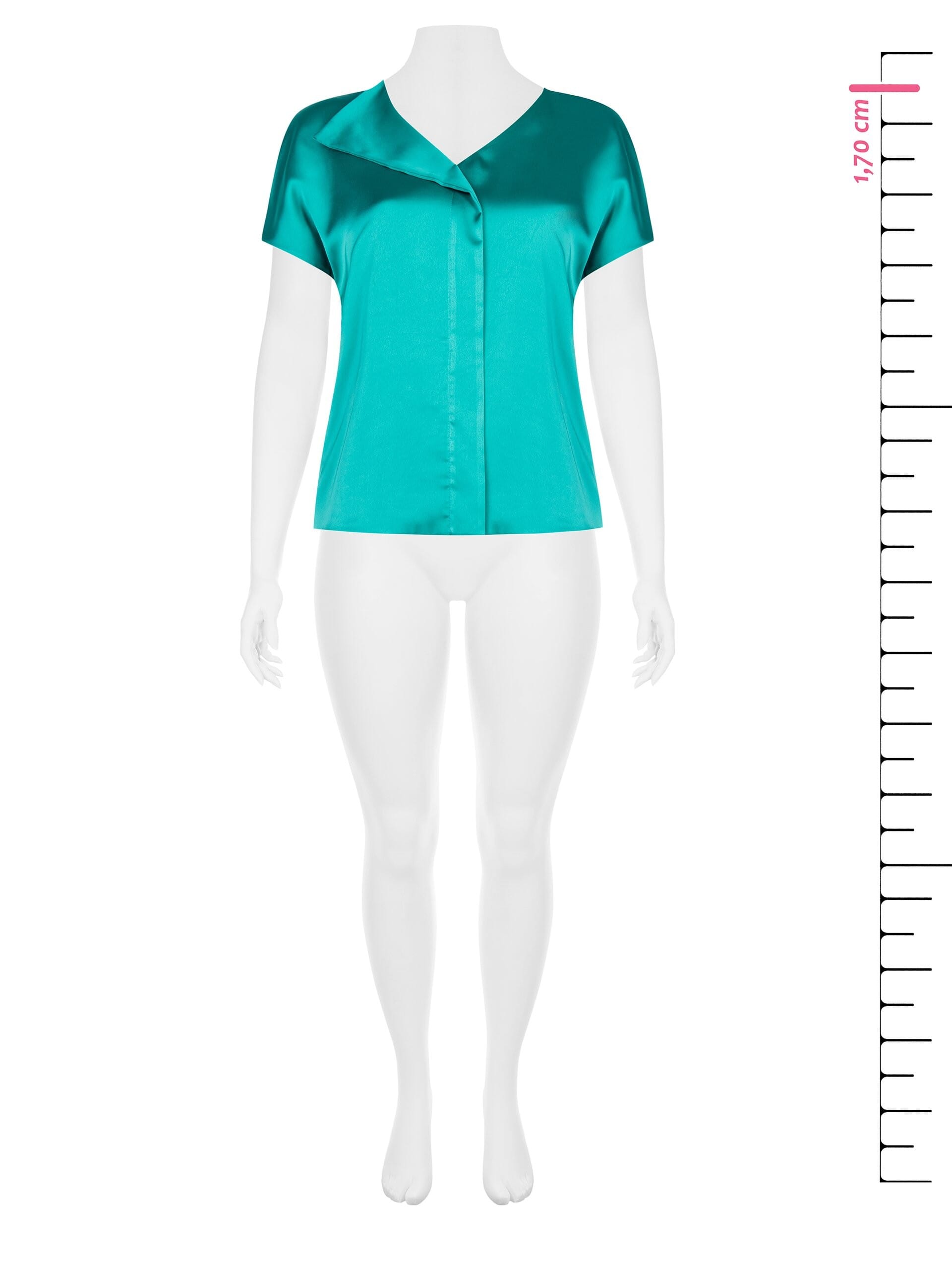 Chemisier fluide à encolure ronde, devant en satin plié et dos en viscose Rinascimento à encolure ronde