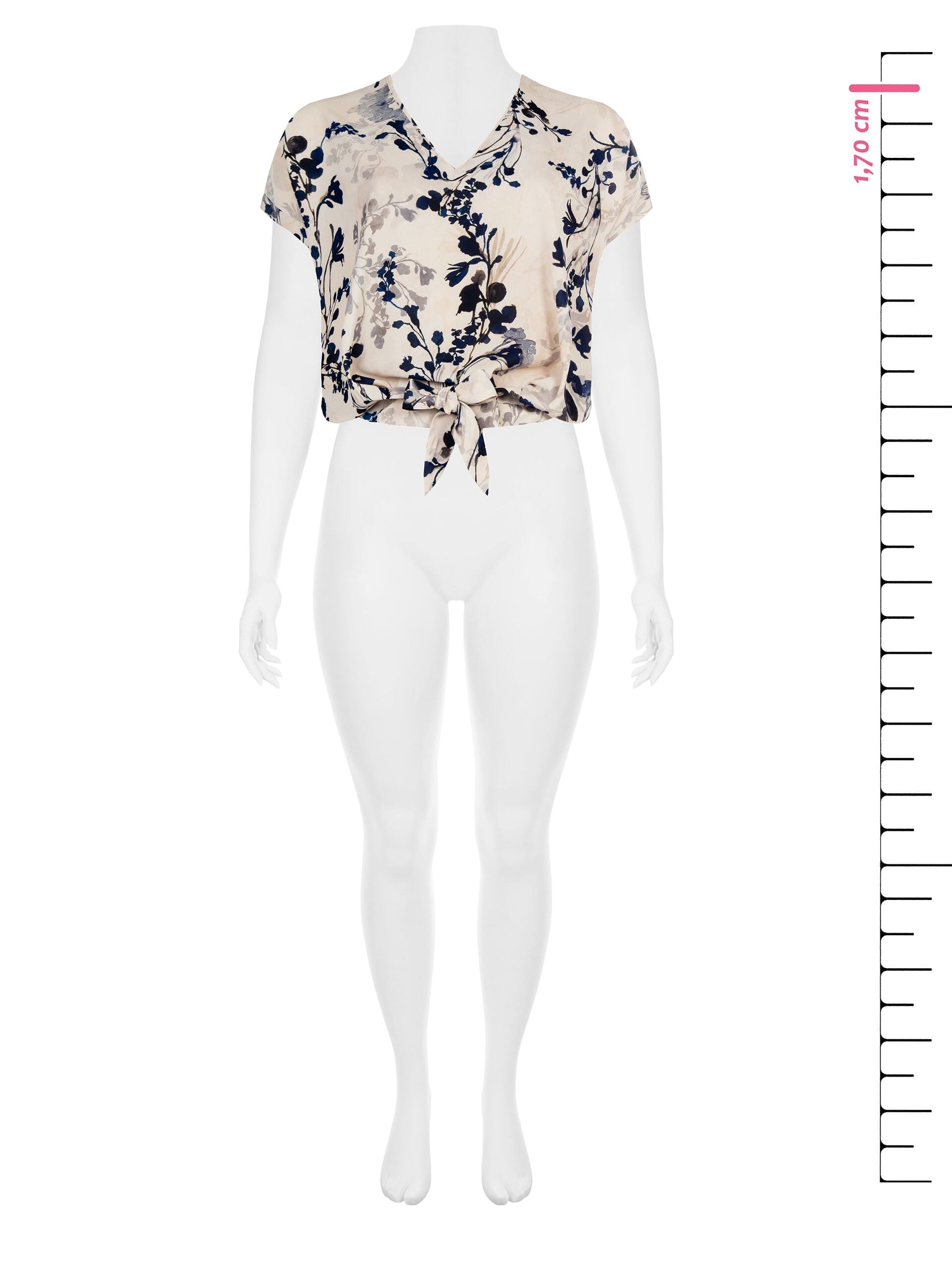 Rinascimento - Blouse curviligne en satin à larges ballons avec nœud papillon