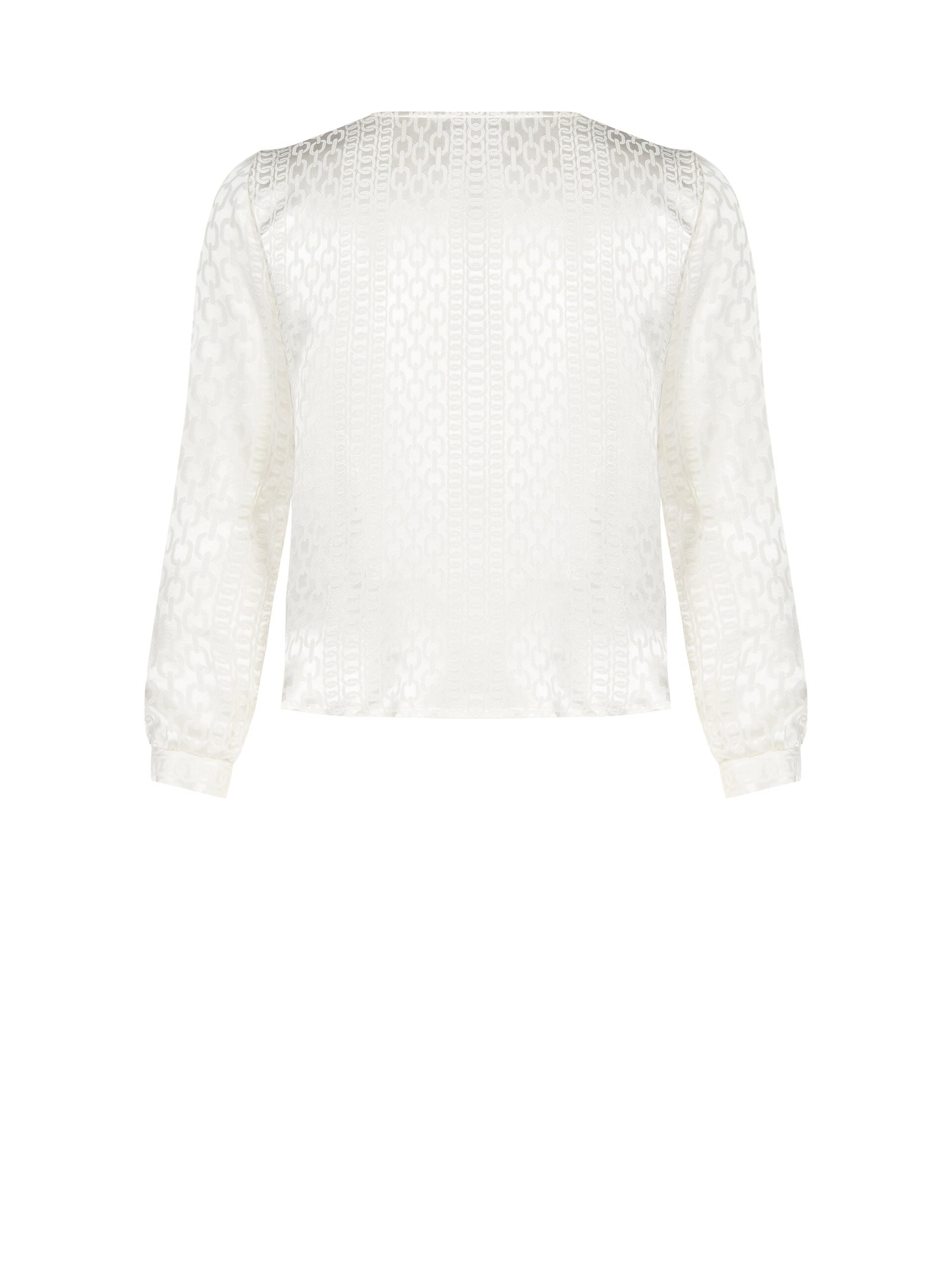 Curvy Cross Over Viscose Satin Blouse With Chains Pattern Rinascimento Curvy