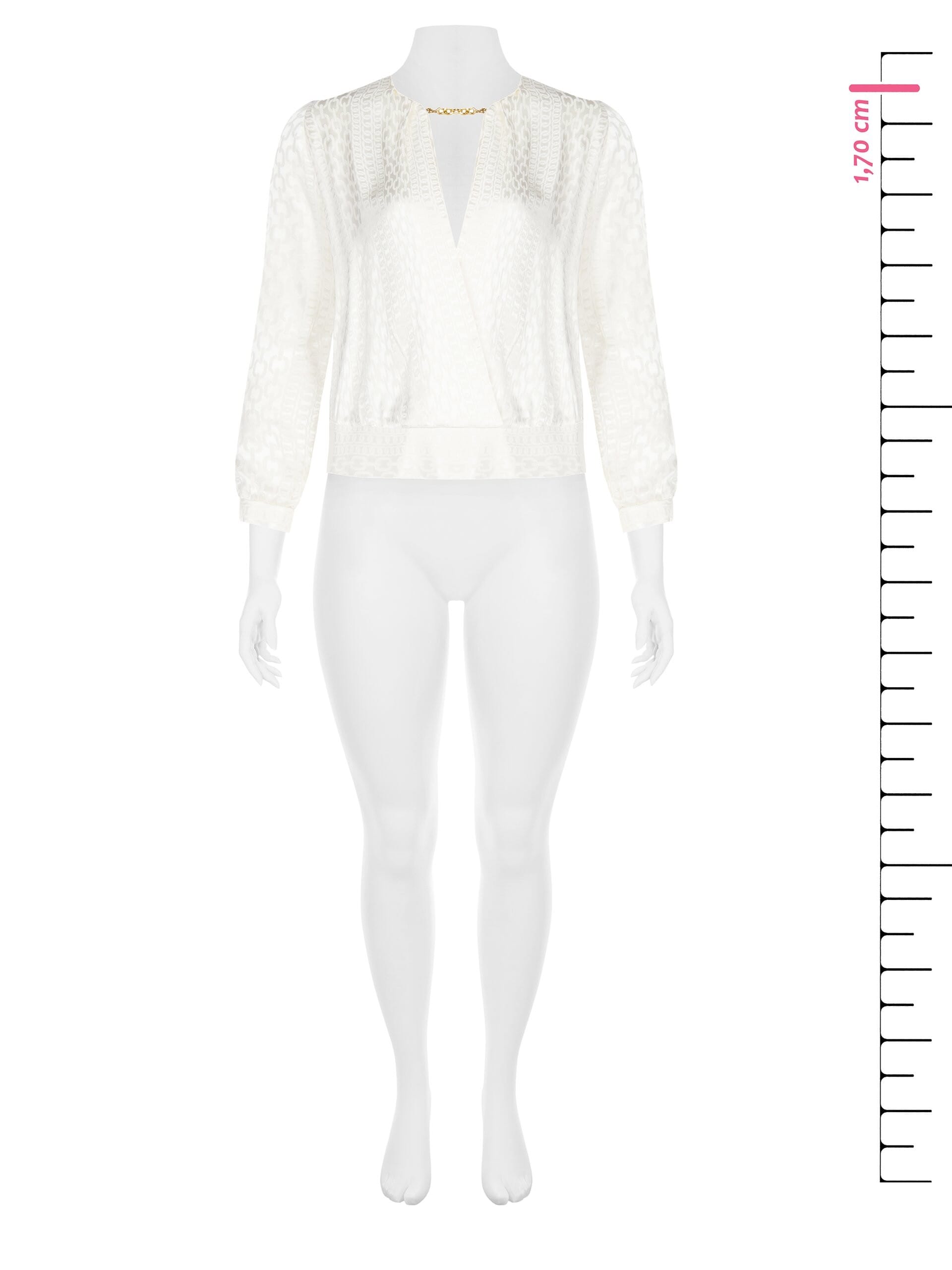 Curvy Cross Over Viscose Satin Blouse With Chains Pattern Rinascimento Curvy