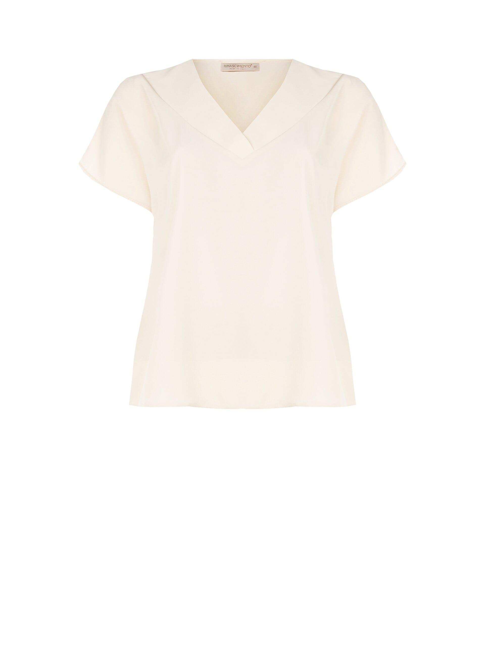 Blusa Fluida Curvy In Raso Opaco Con Scollo A V Rinascimento Curvy