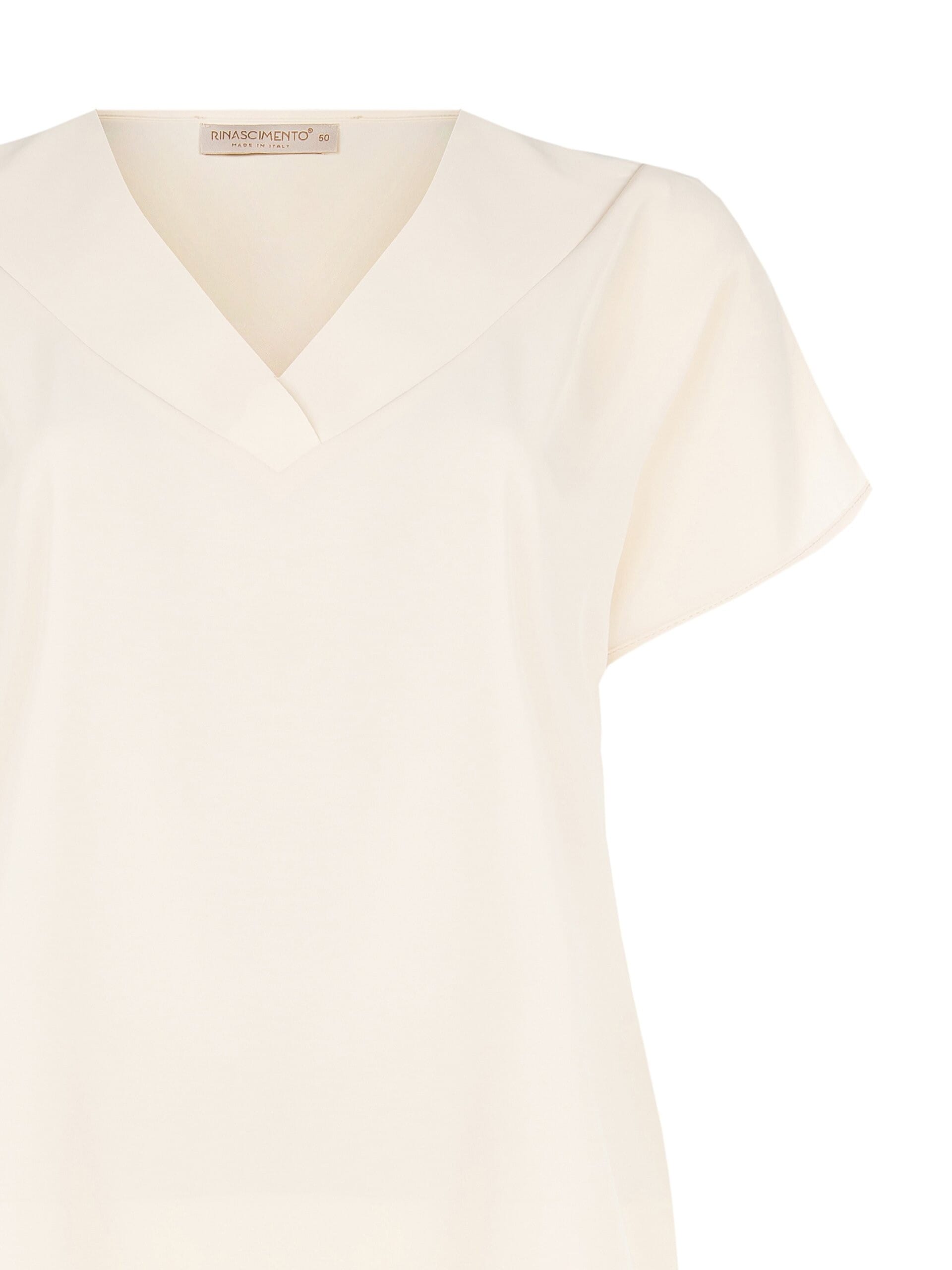 Blusa Fluida Curvy In Raso Opaco Con Scollo A V Rinascimento Curvy