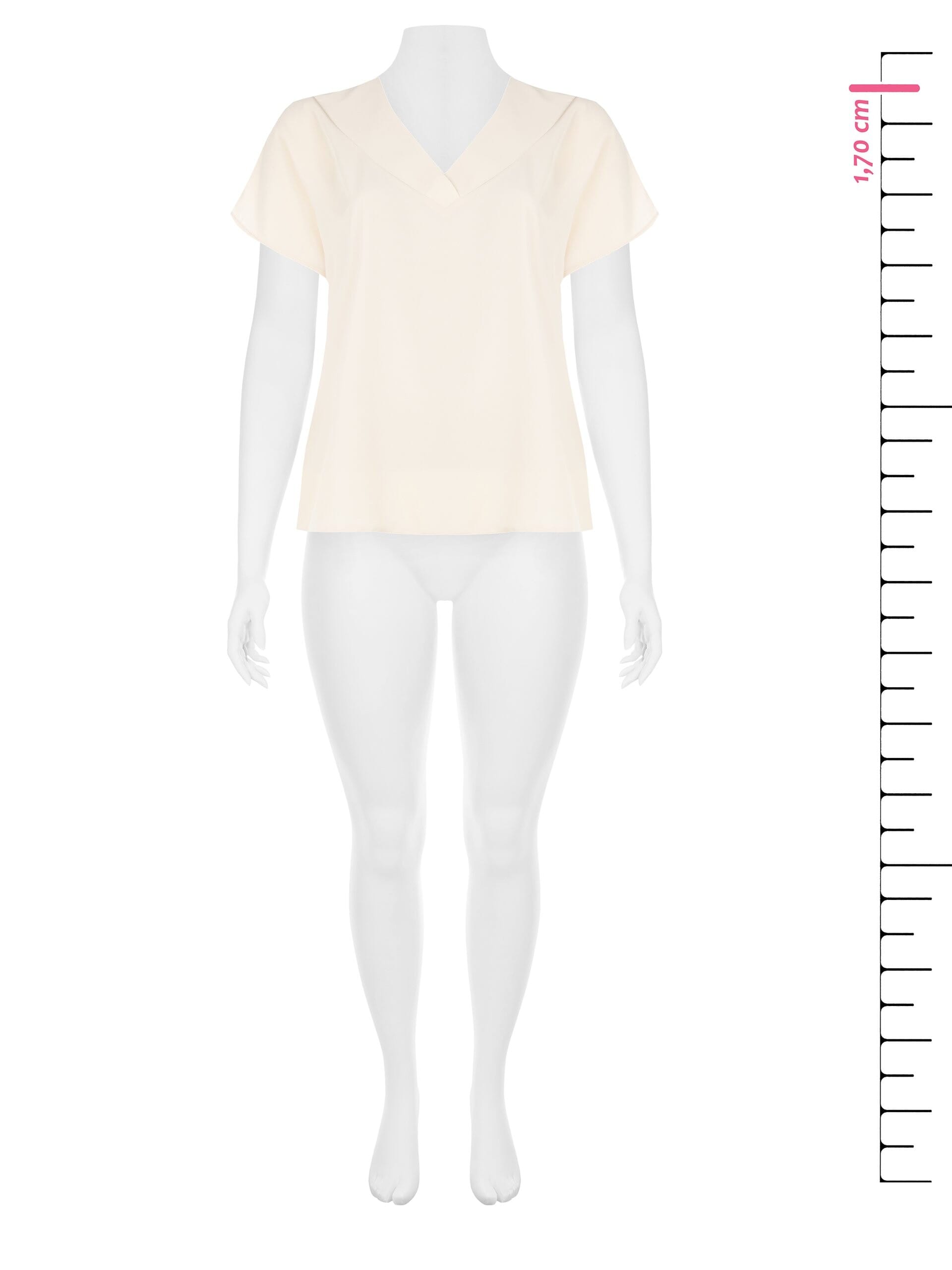 Blusa Fluida Curvy In Raso Opaco Con Scollo A V Rinascimento Curvy