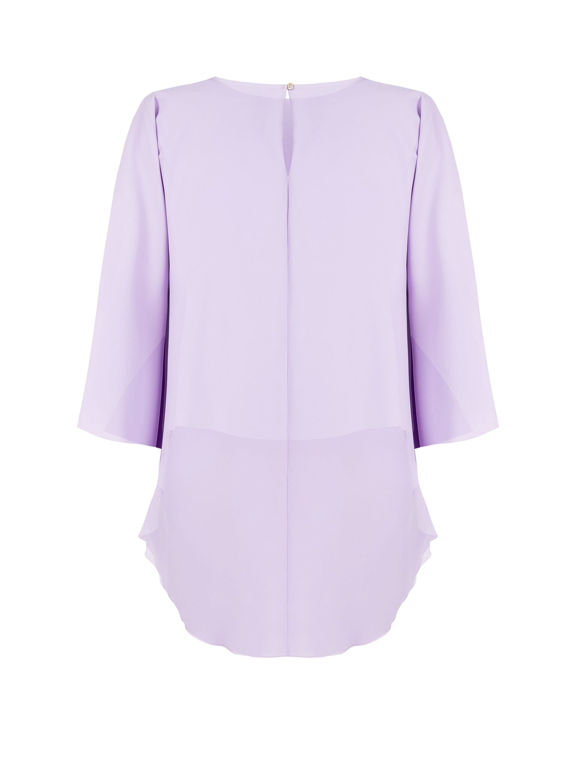 Wide Asymmetrical Satin Blouse With Sleeves Effect Curvy Sleeve Rinascimento