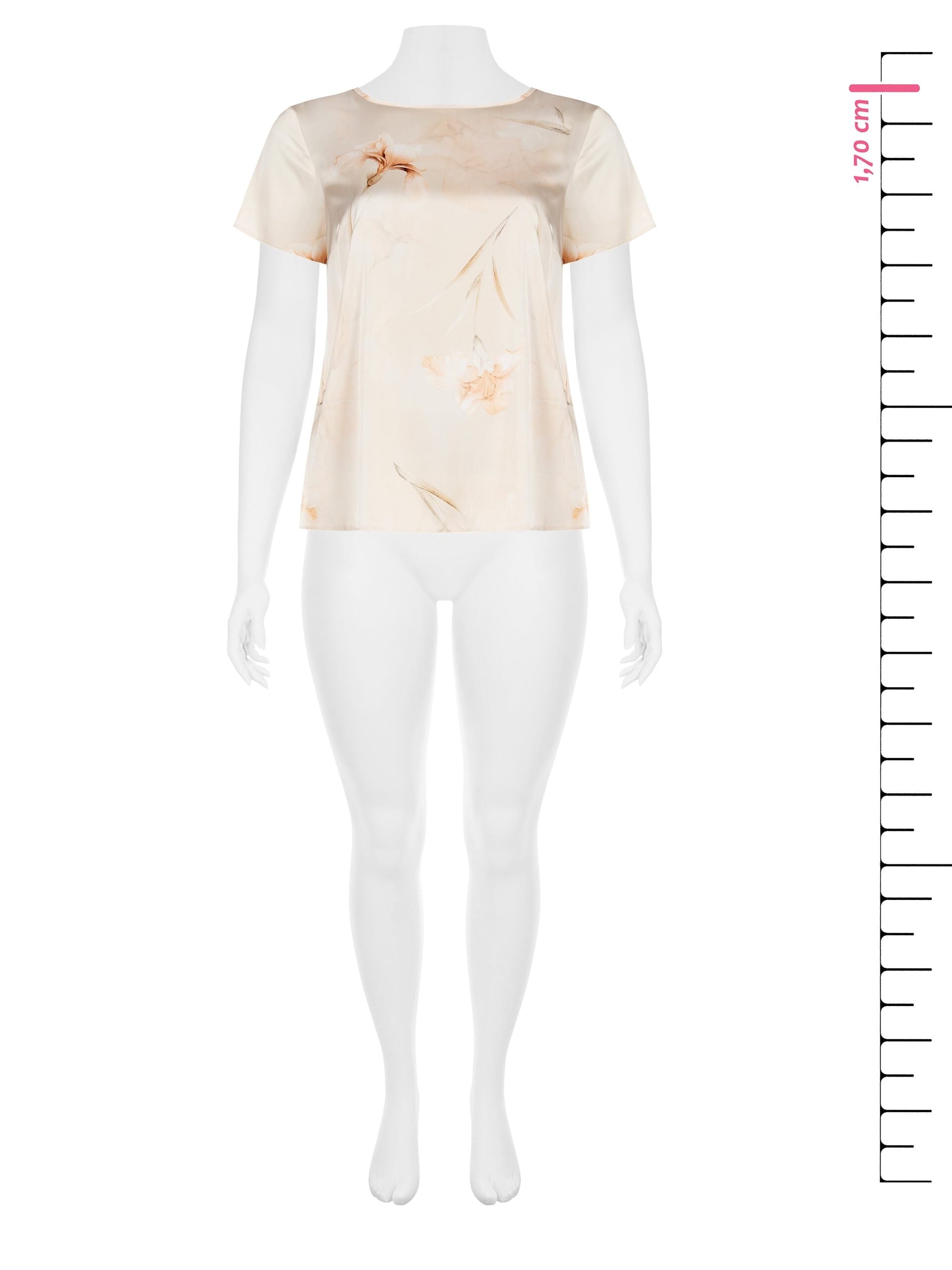 Fluid Satin Blouse With Flower Print Rinascimento Curvy