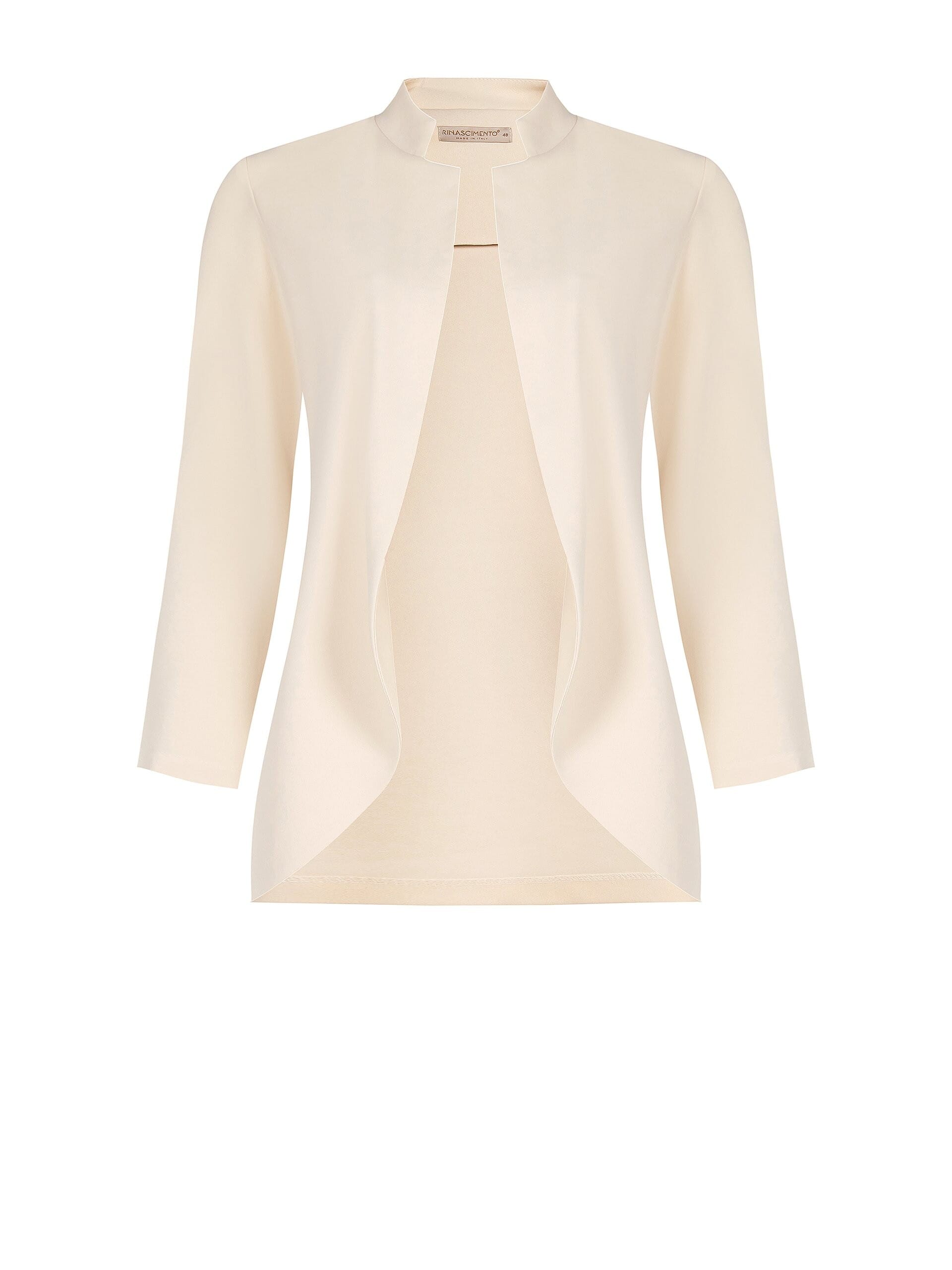 Long Cut Open Curvy Jacket In Technical Fabric Rinascimento Curvy