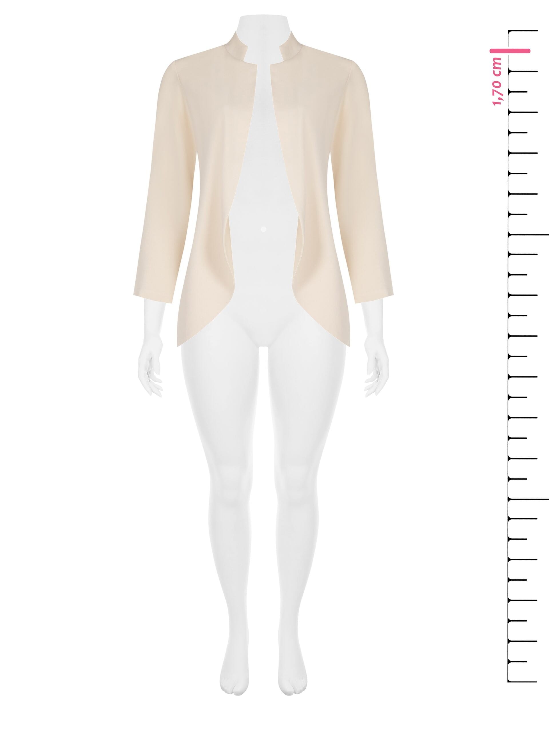 Long Cut Open Curvy Jacket In Technical Fabric Rinascimento Curvy