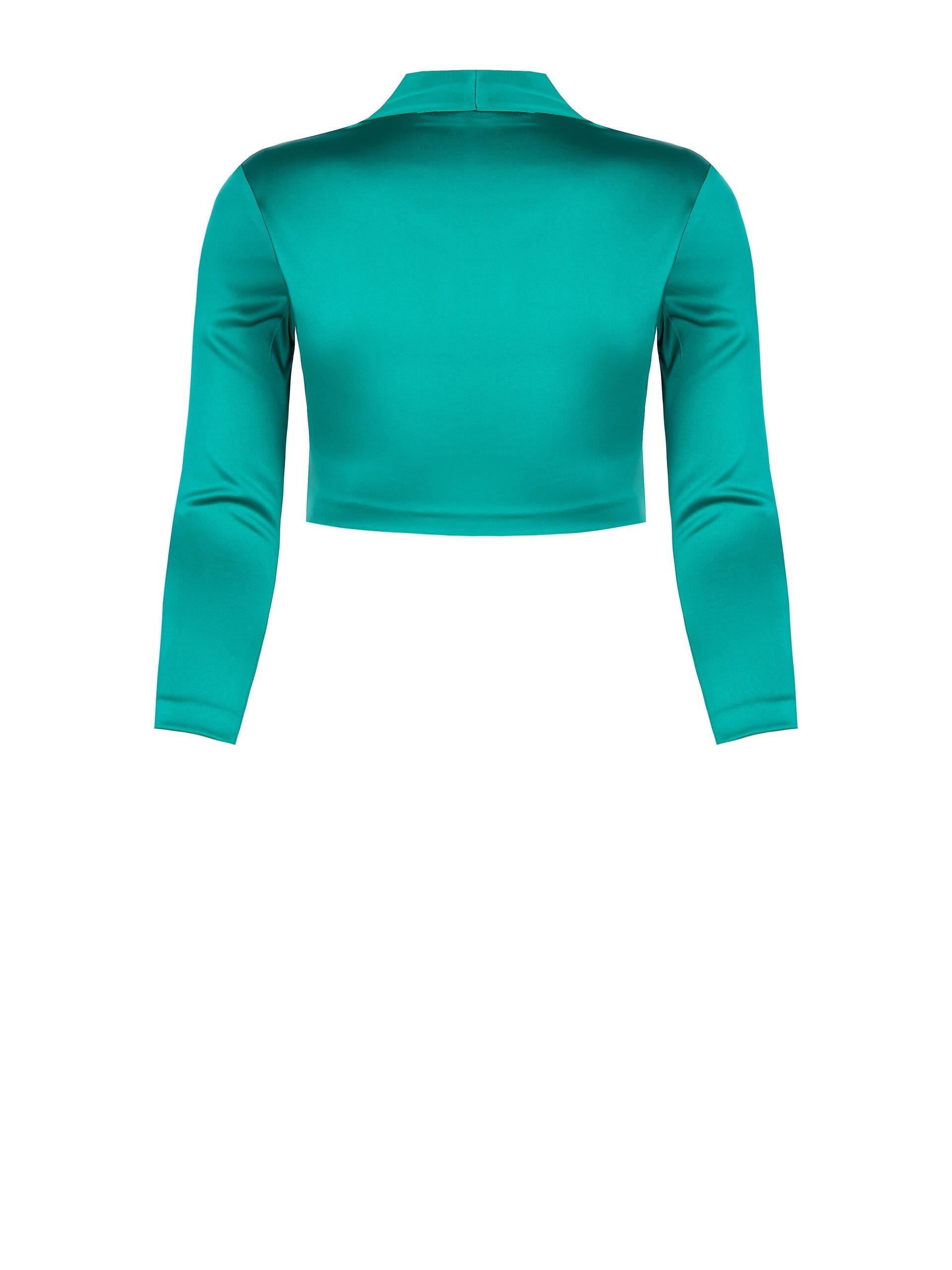 Rinascimento Curvy Bolero en satin avec fermeture à crochets et boucles