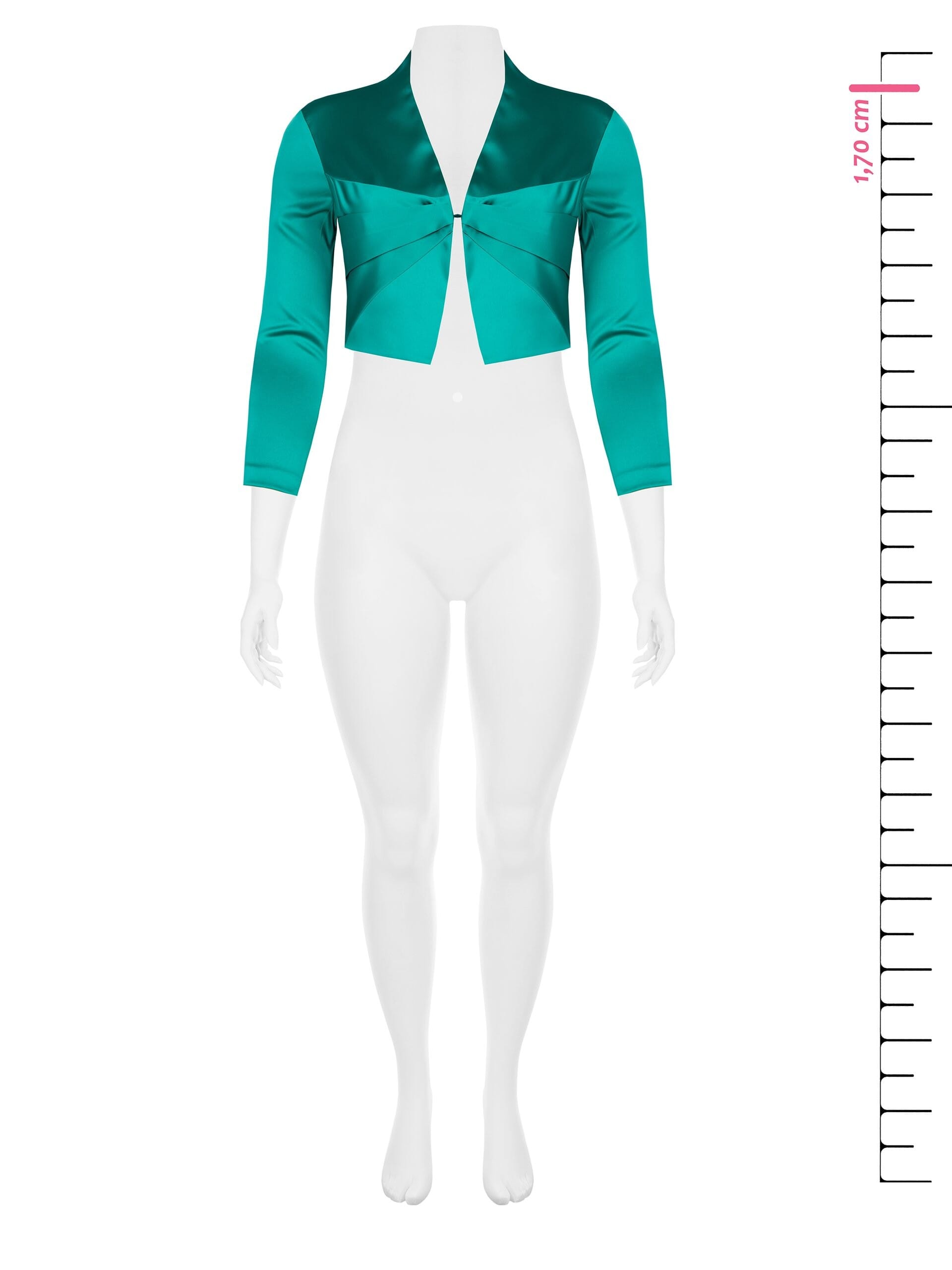 Rinascimento Curvy Bolero en satin avec fermeture à crochets et boucles