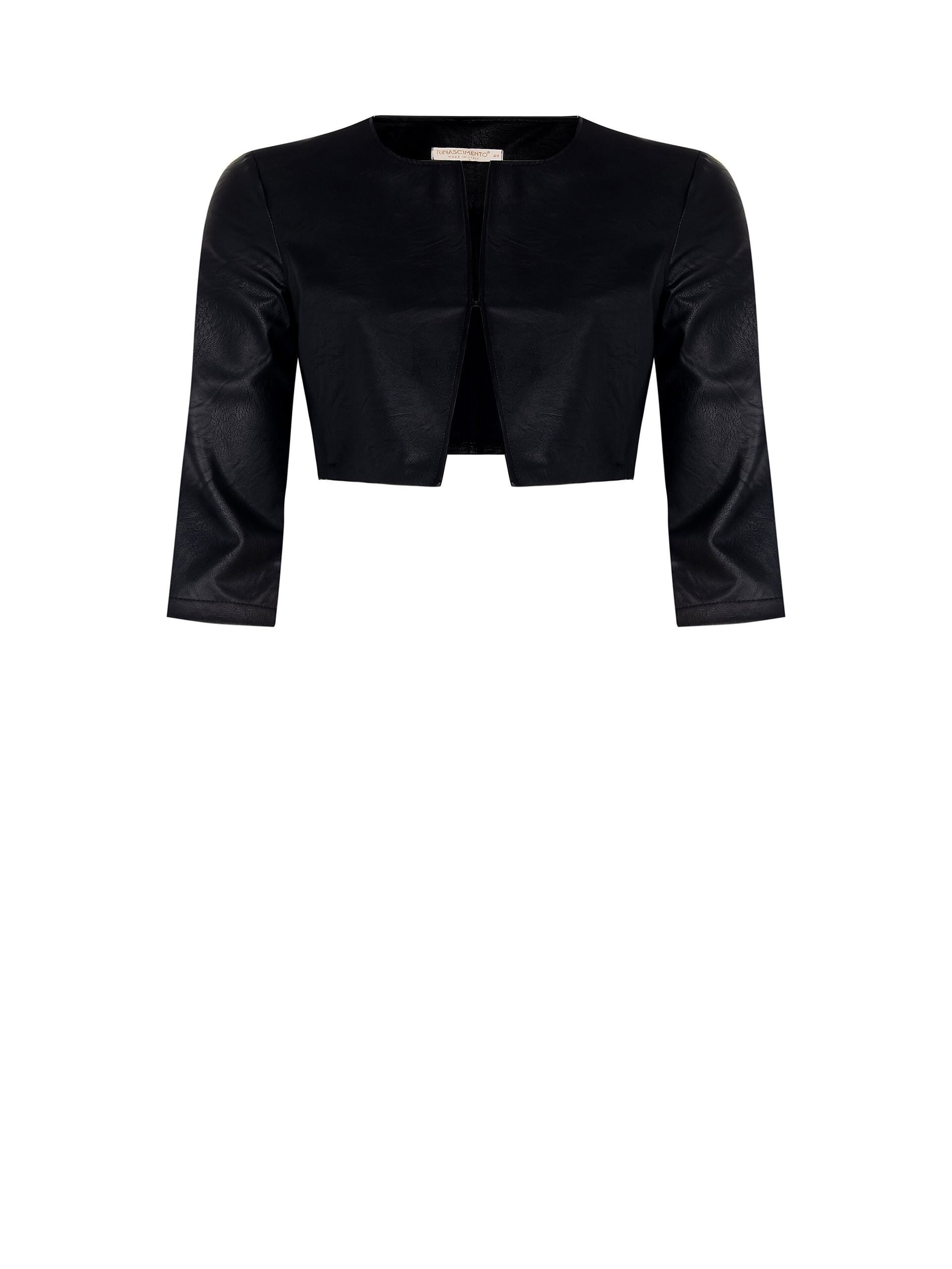 Rinascimento Curvy Boléro châle en cuir avec fermeture à crochets et boucles