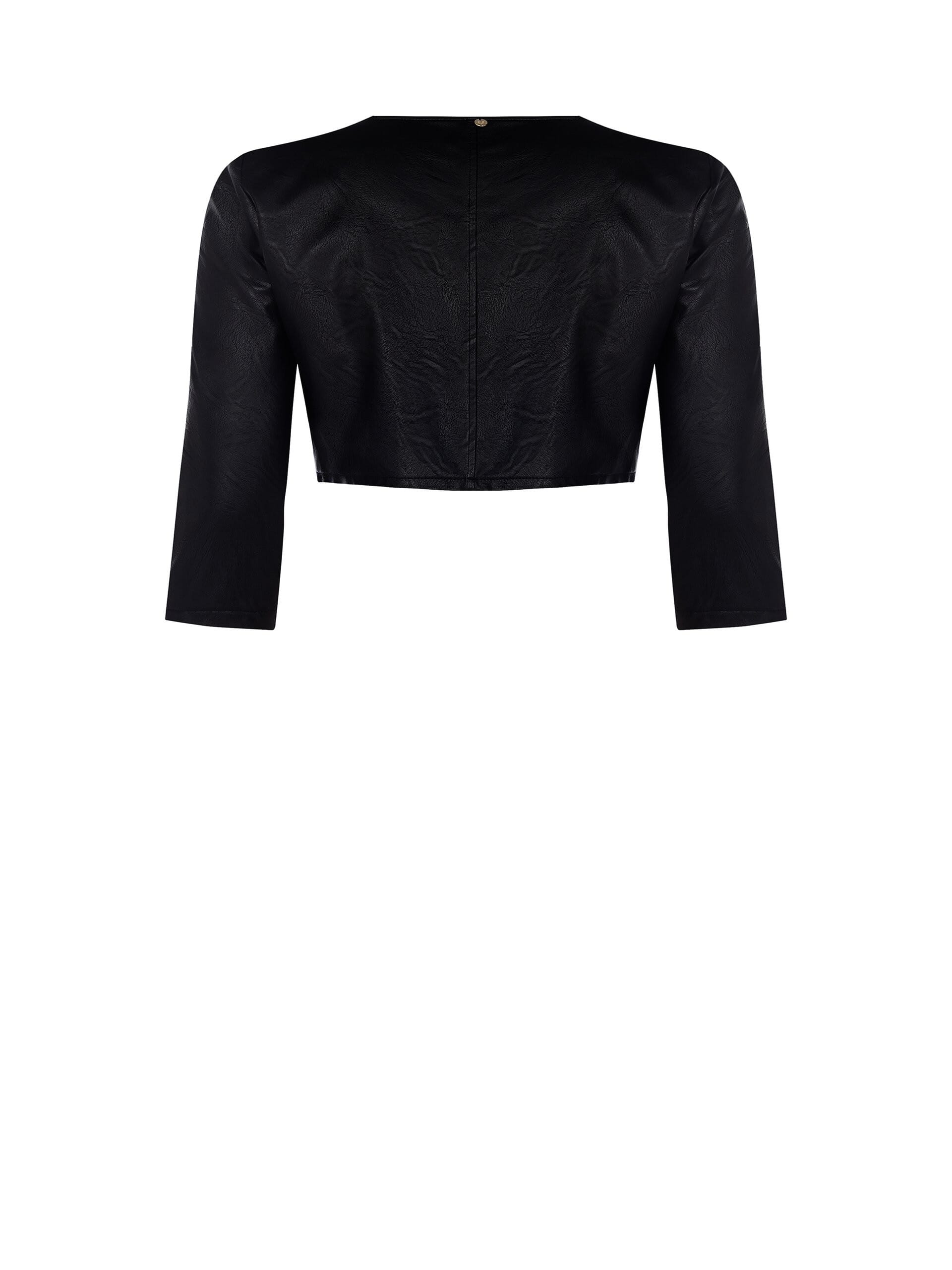 Rinascimento Curvy Boléro châle en cuir avec fermeture à crochets et boucles