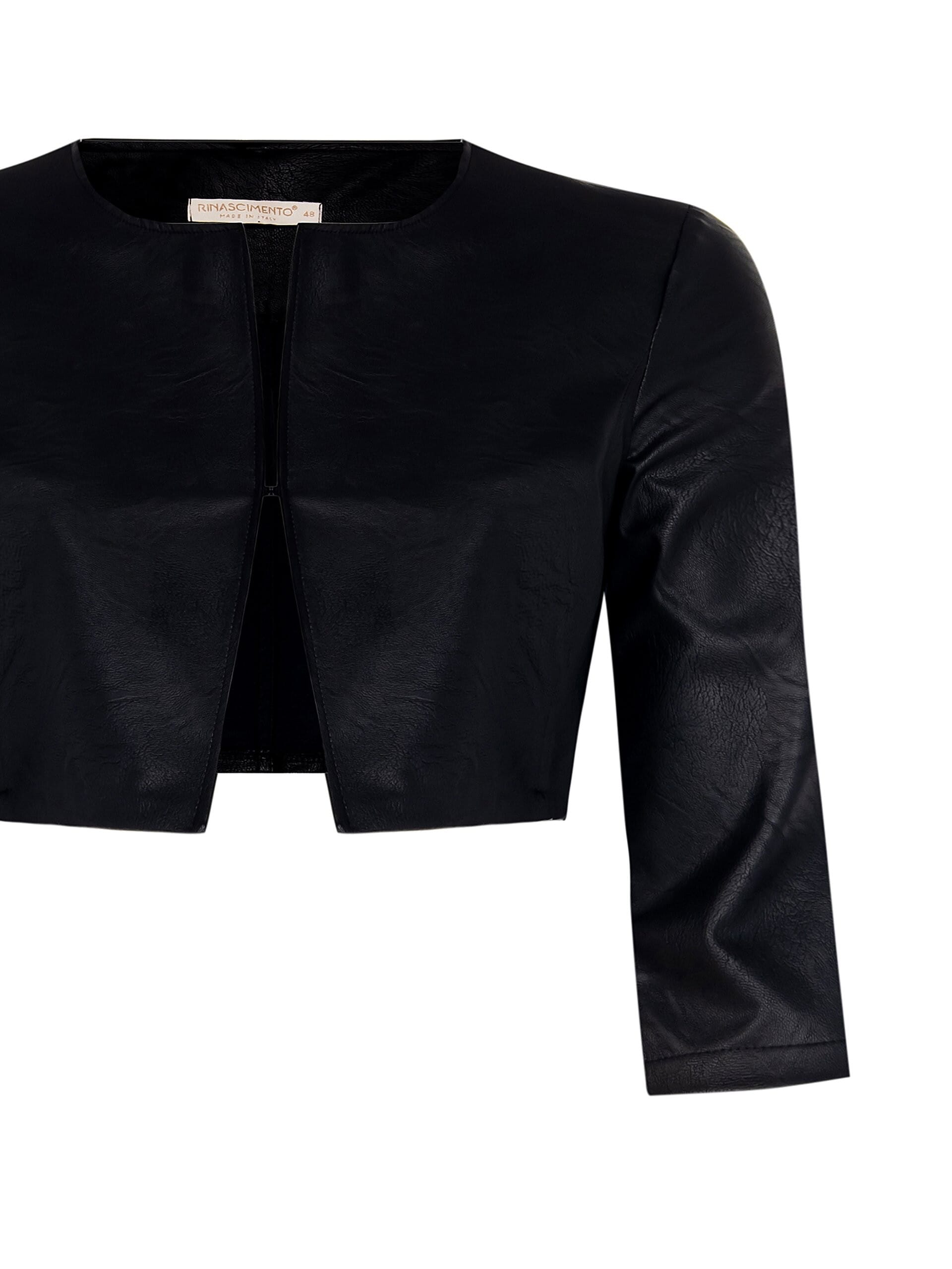 Rinascimento Curvy Boléro châle en cuir avec fermeture à crochets et boucles