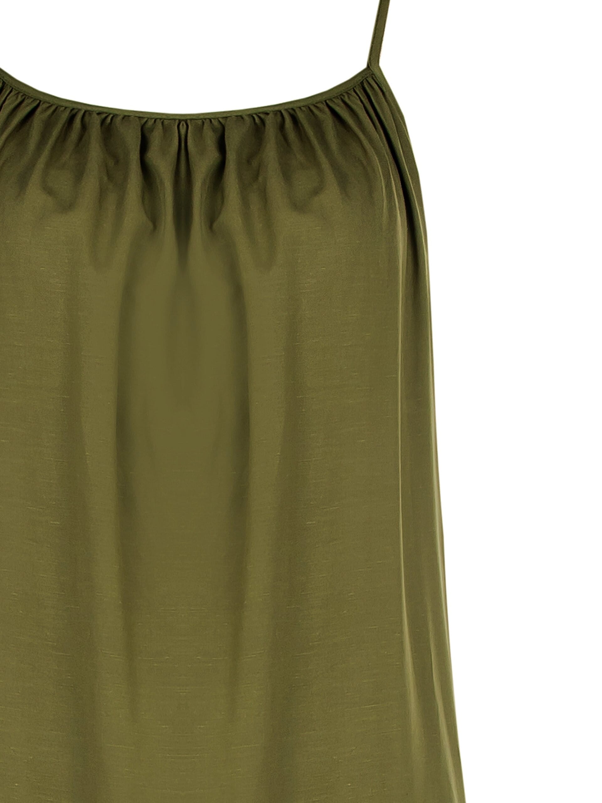 Abito Midi Largo A Trapezio In Misto Viscosa E Lino Scollato Dietro Rinascimento