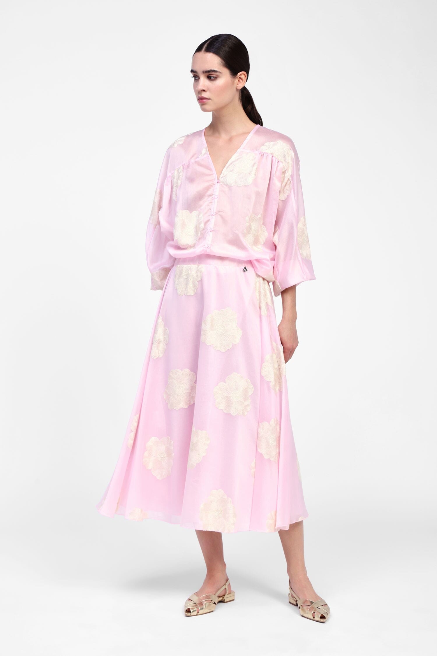 Dixie High Waist Printed Midi Skirt