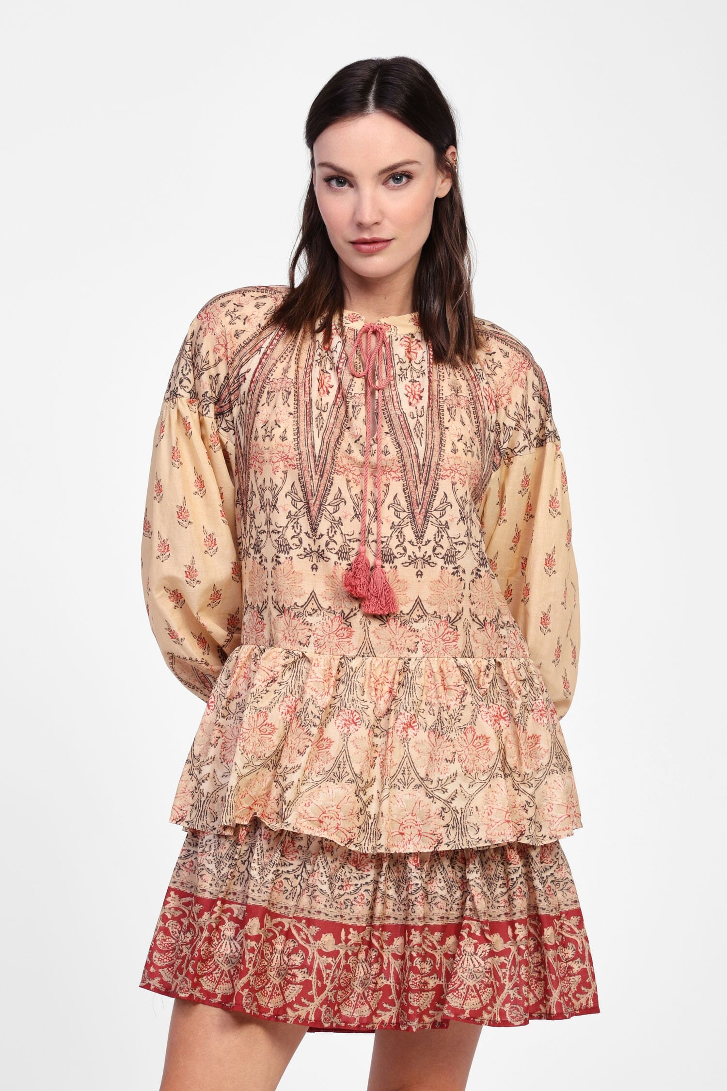 Abito Corto Con Stampa Fantasia Dixie