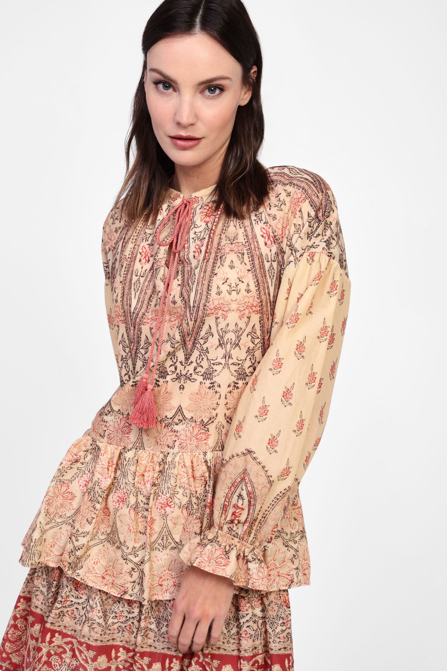 Abito Corto Con Stampa Fantasia Dixie