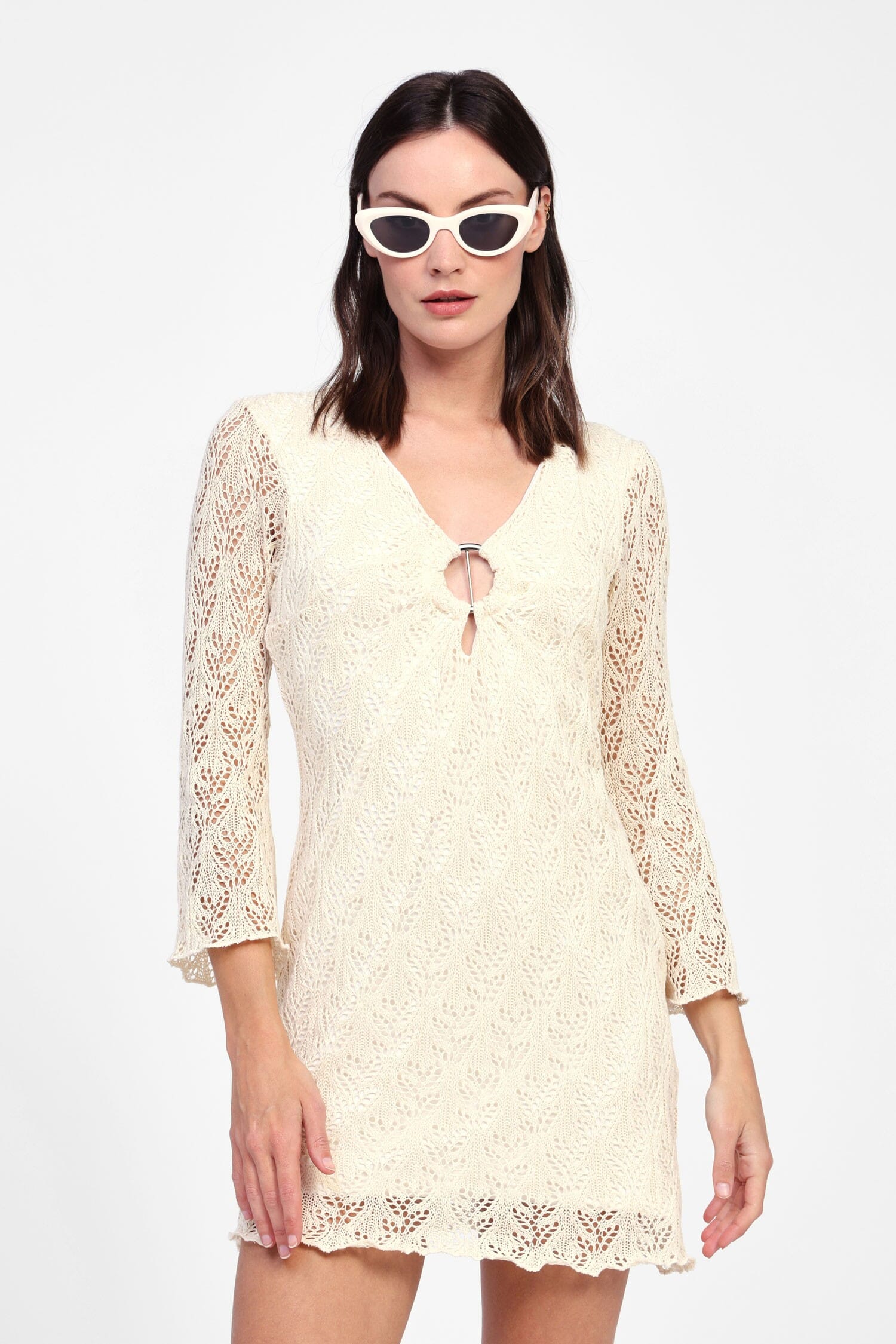 Abito Corto Con Dettagli In Pizzo Dixie