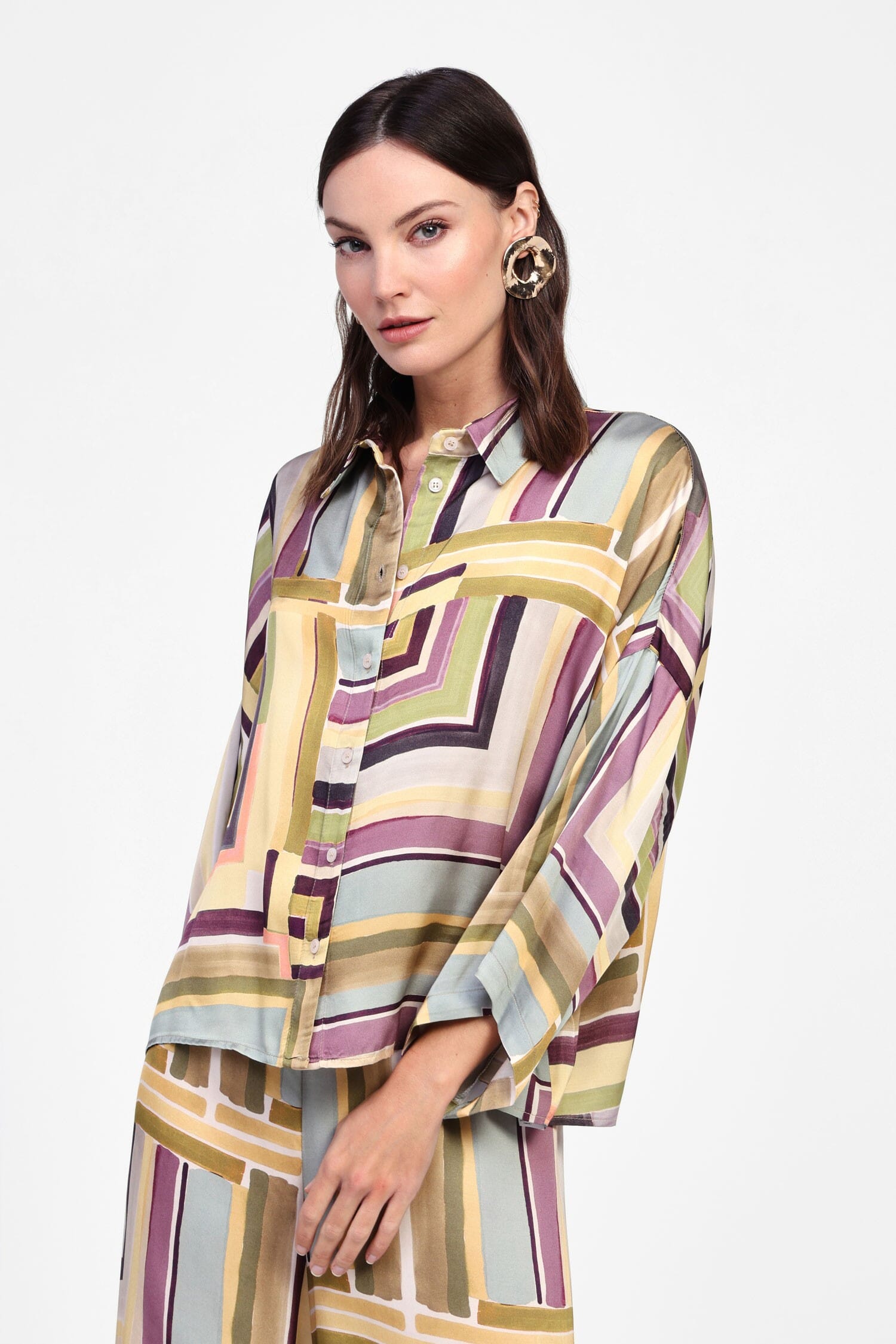 Camicia Con Motivo Geometrico Astratto Dixie