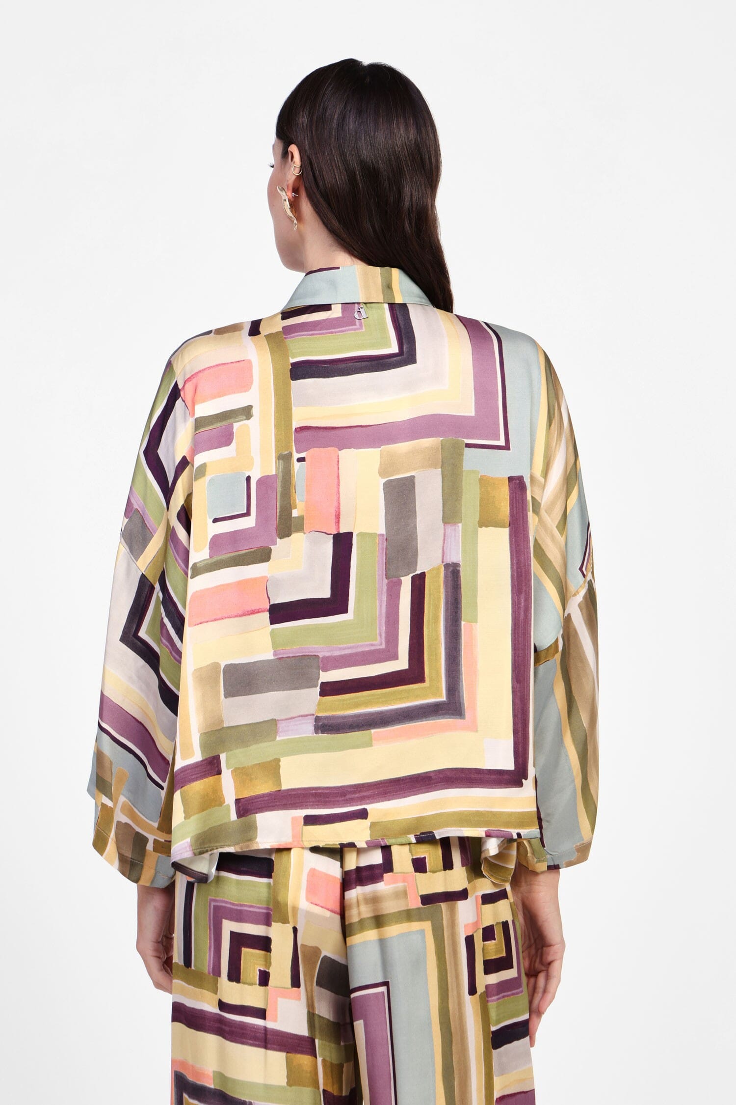 Camicia Con Motivo Geometrico Astratto Dixie