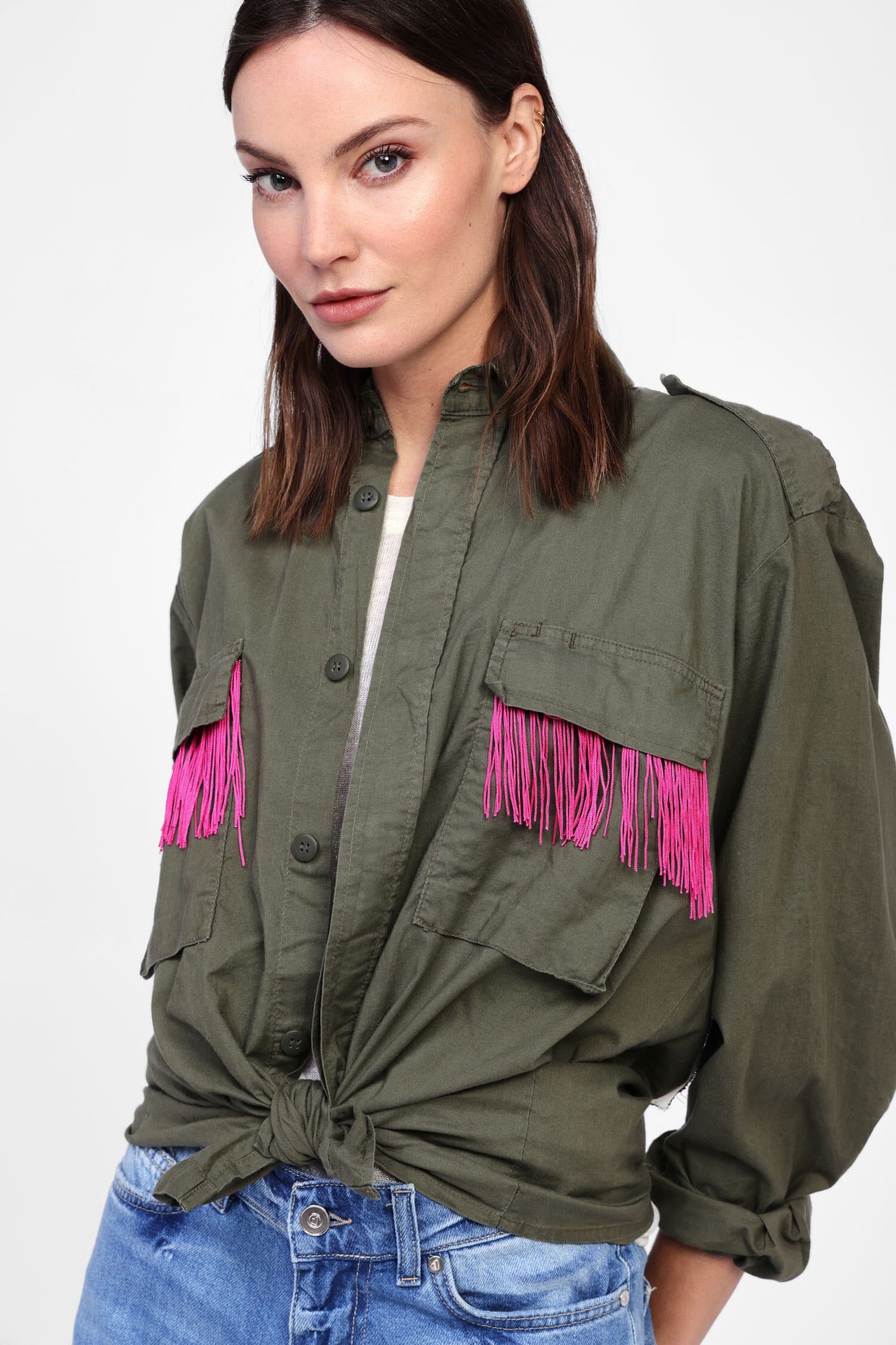 Camicia Con Tasche E Frange Dixie