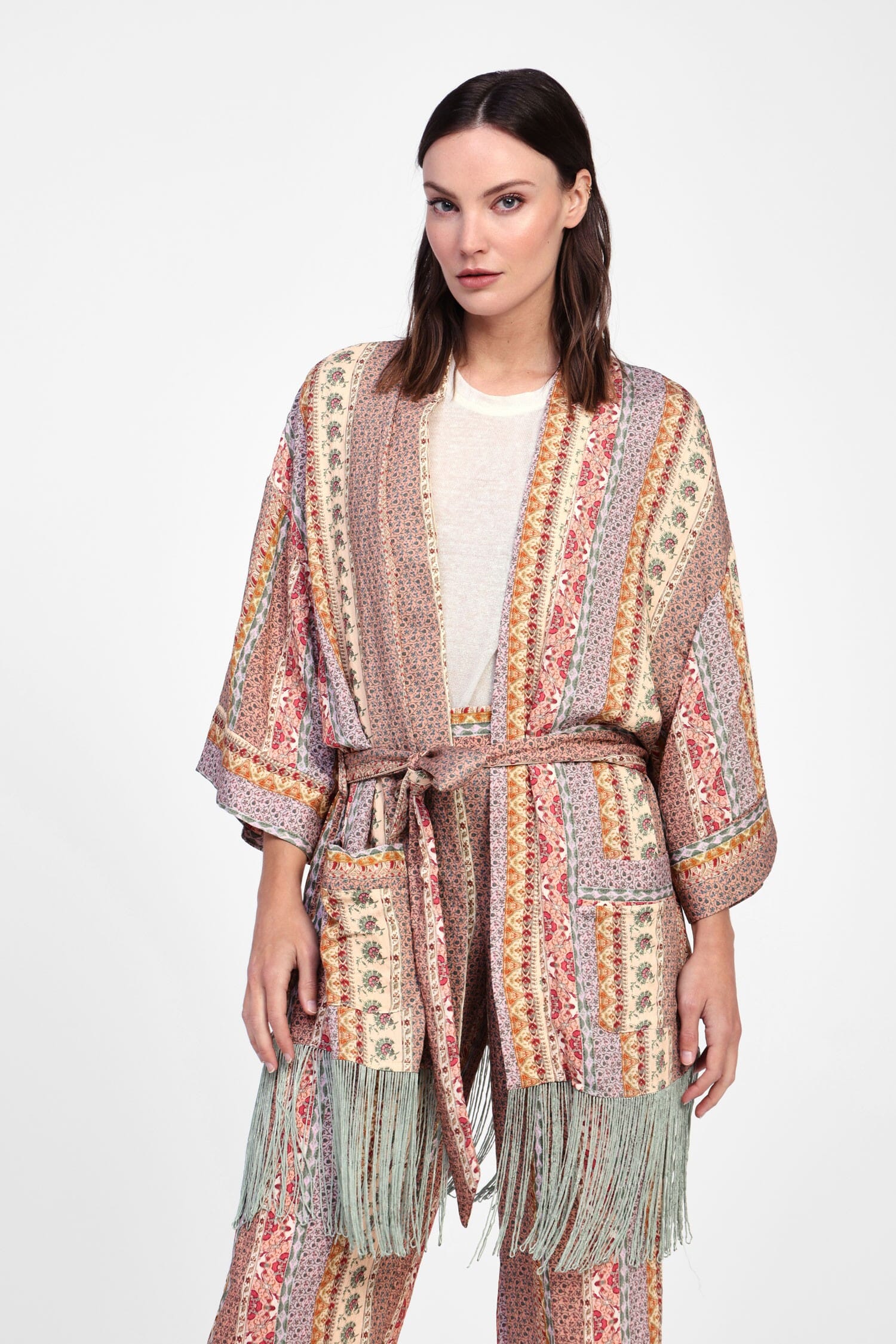 Cappotto Con Frange E Cintura Regolabile Dixie