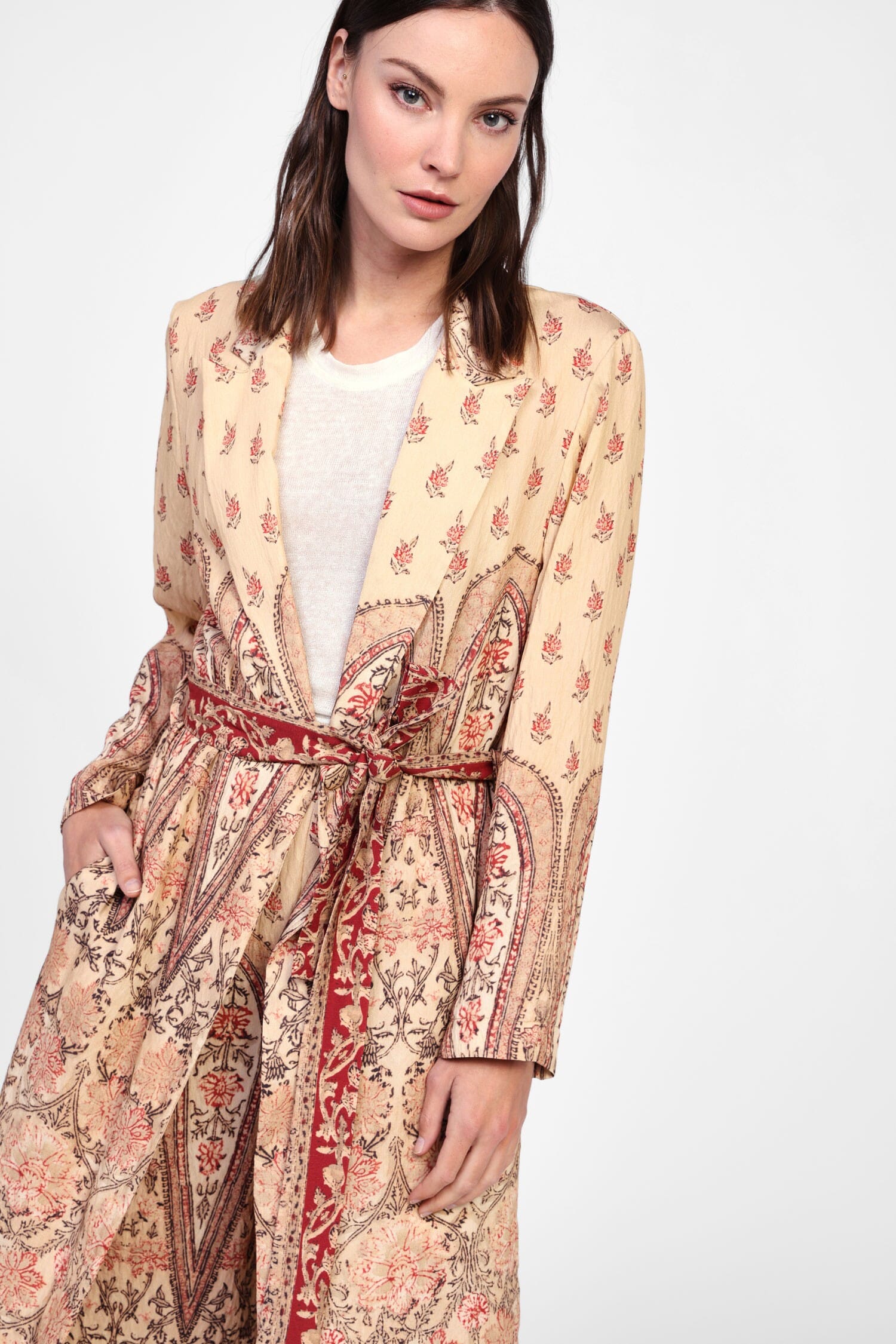 Trench-coat avec imprimé détaillé et ceinture Dixie