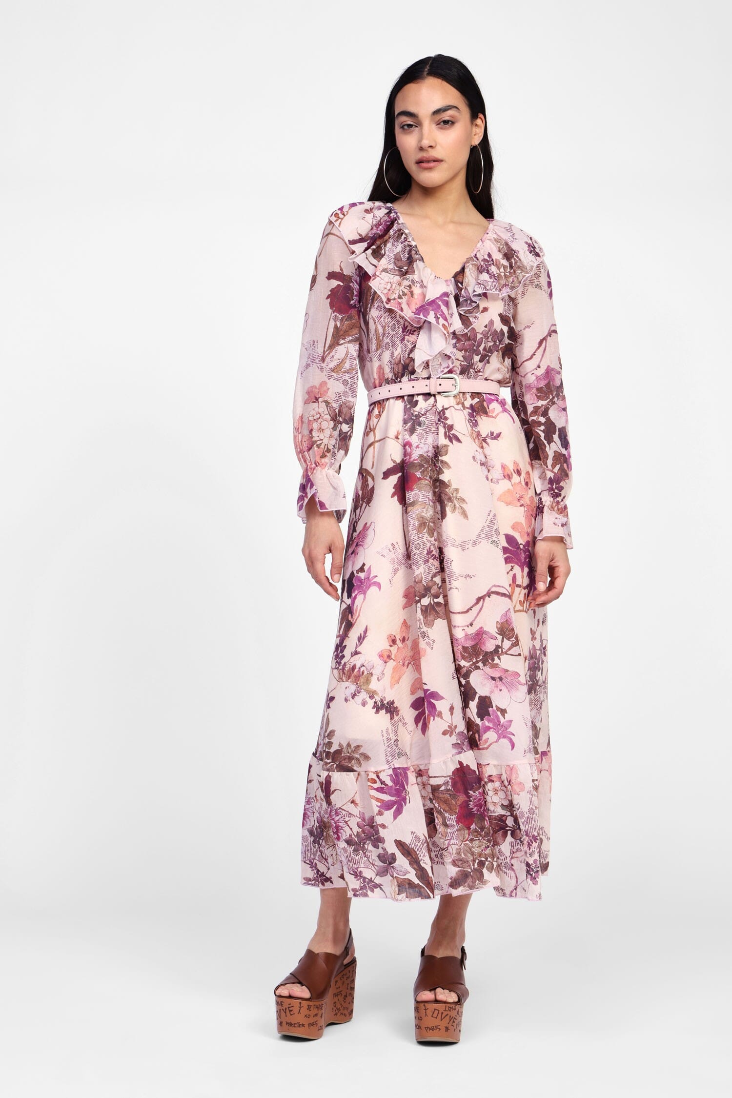 Abito Con Stampa Floreale E Volant Dixie