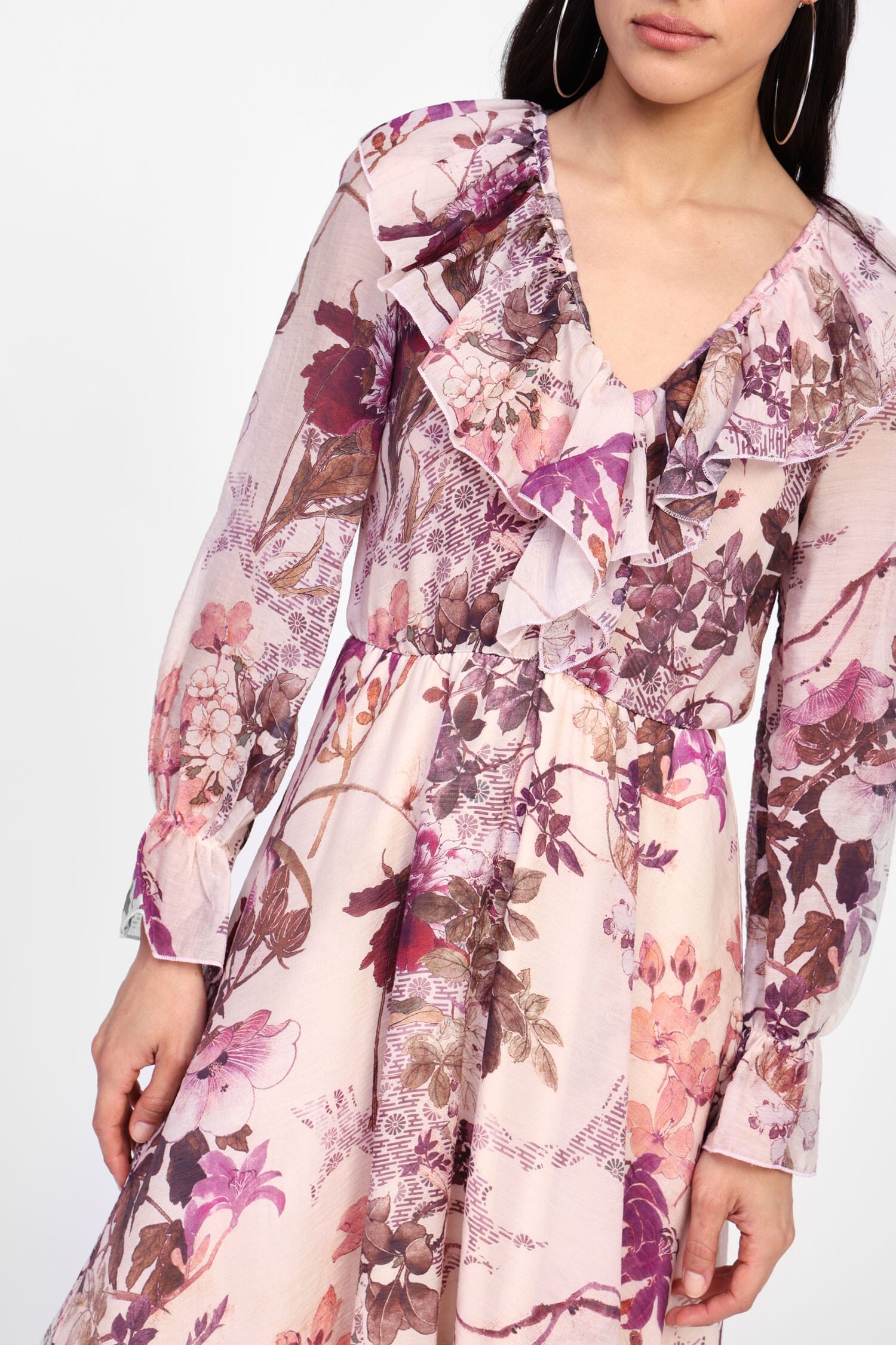 Abito Con Stampa Floreale E Volant Dixie