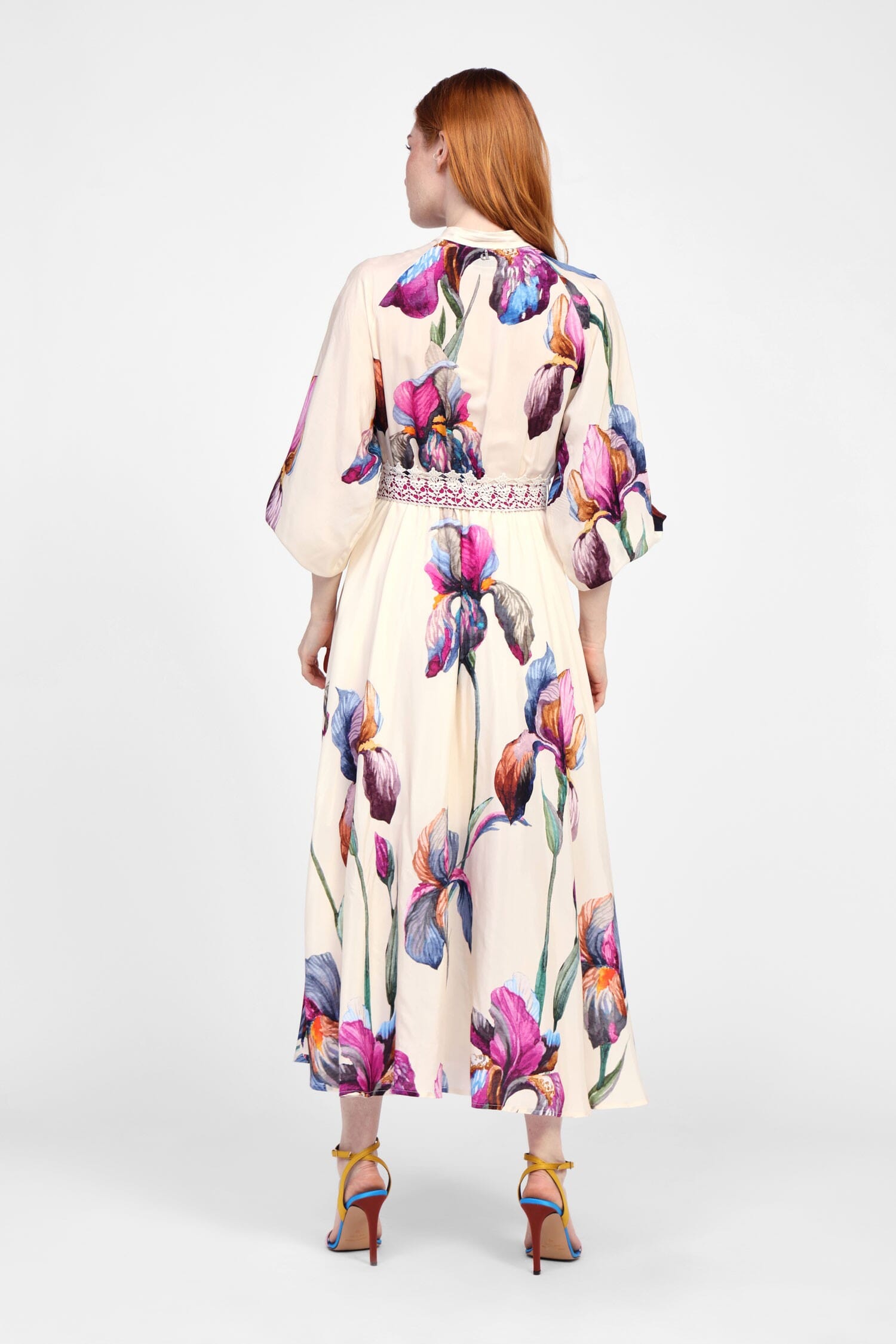 Abito Lungo Con Stampa E Cintura Dixie