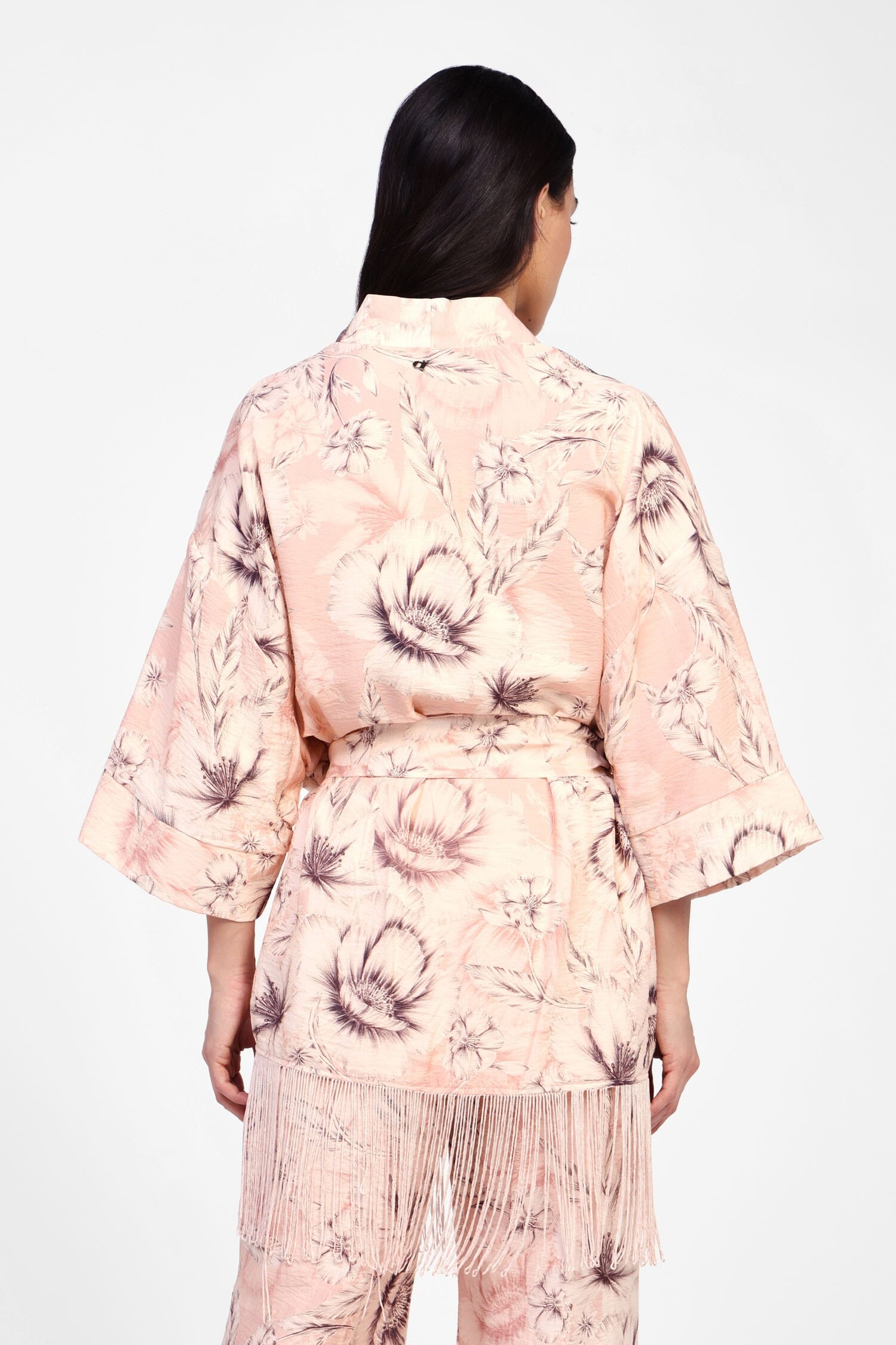 Trench Coat With Belt And Fringes Dixie