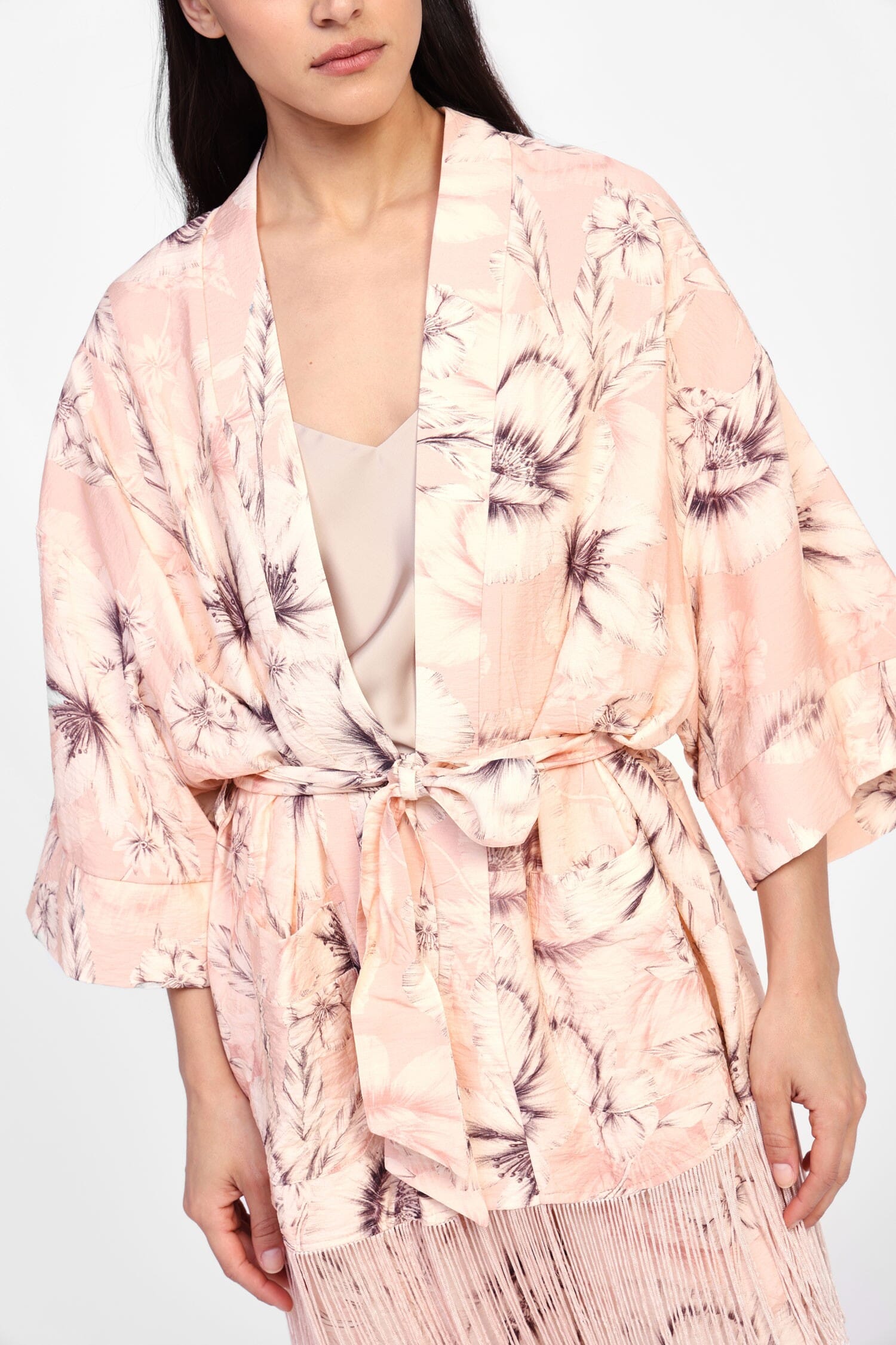 Trench Coat With Belt And Fringes Dixie