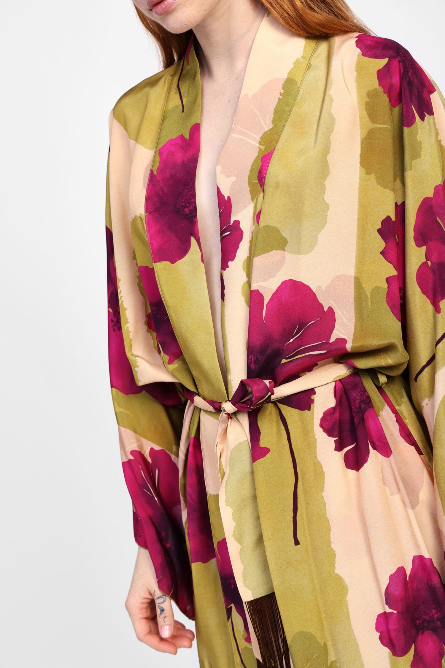 Cappotto Lungo Con Motivo Floreale Dixie