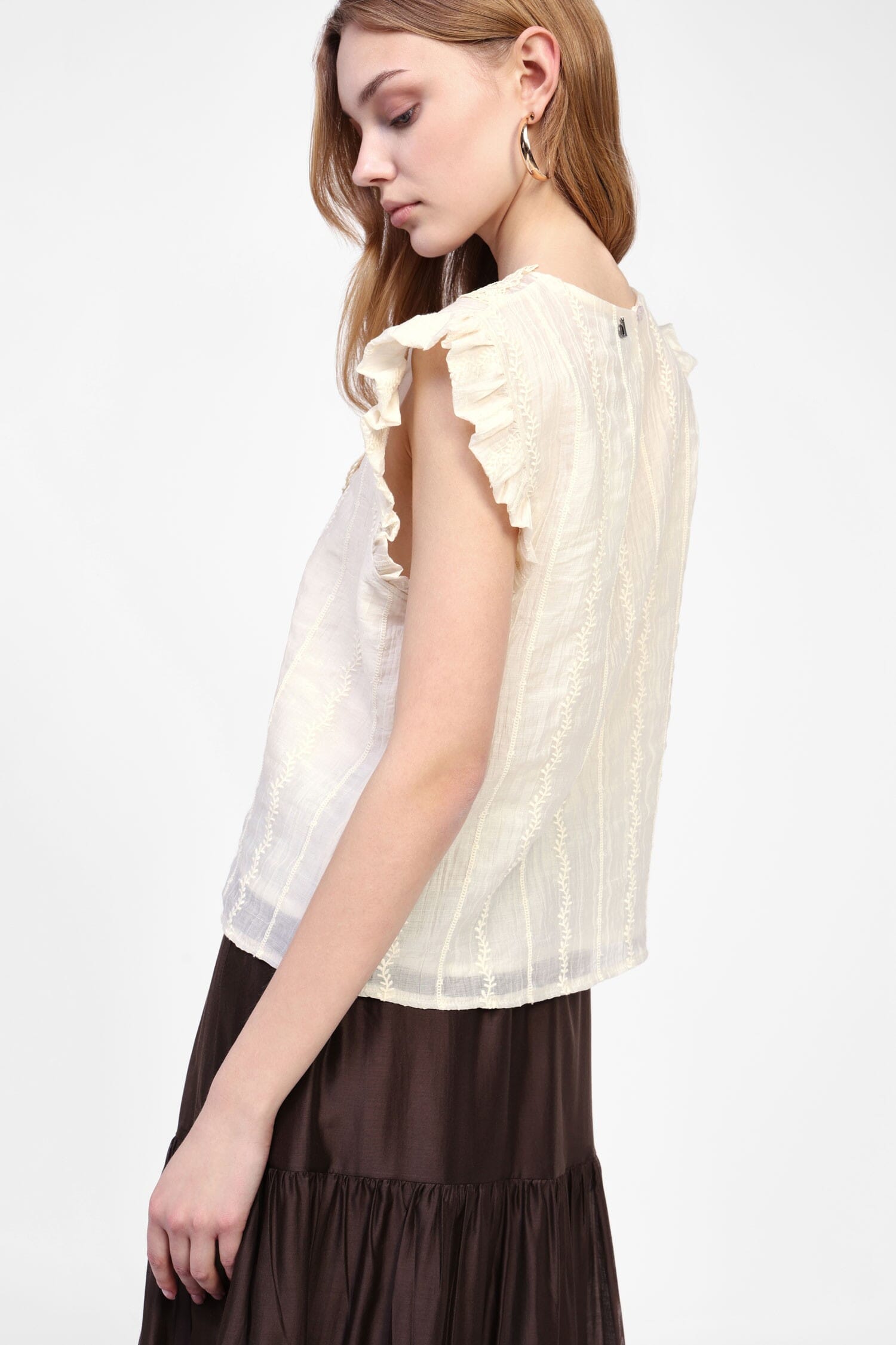 Top Senza Maniche Con Pizzo Ricamato Dixie