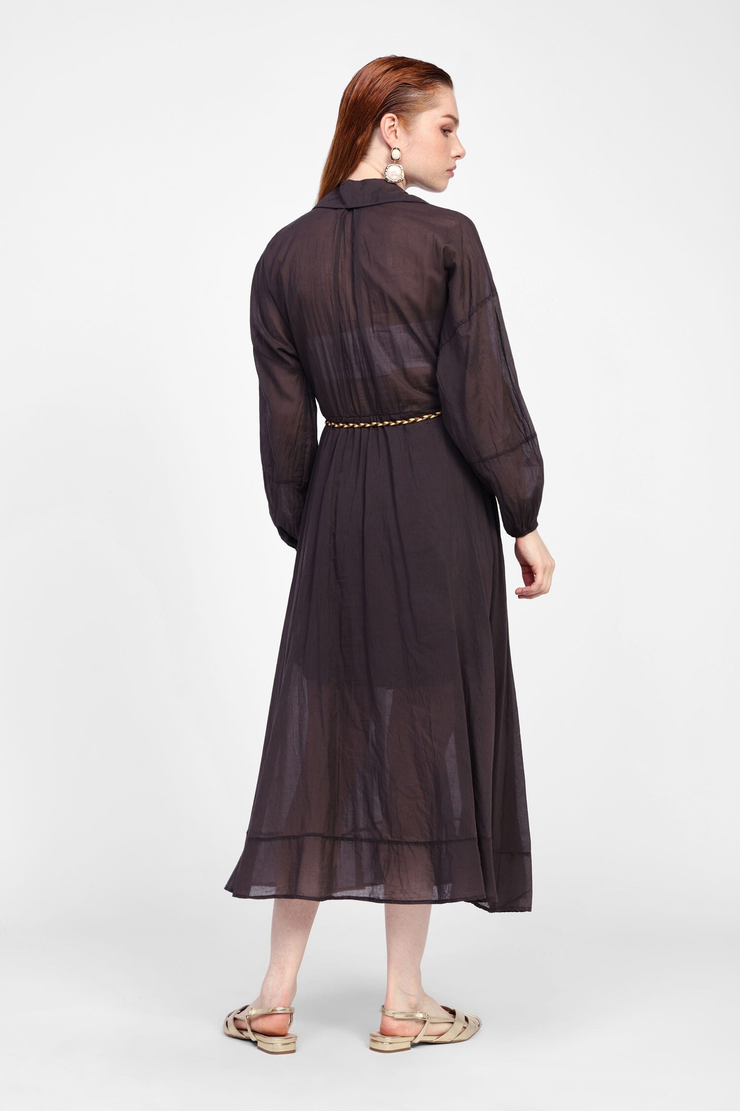 Abito Lungo Con Cintura Decorativa Dixie