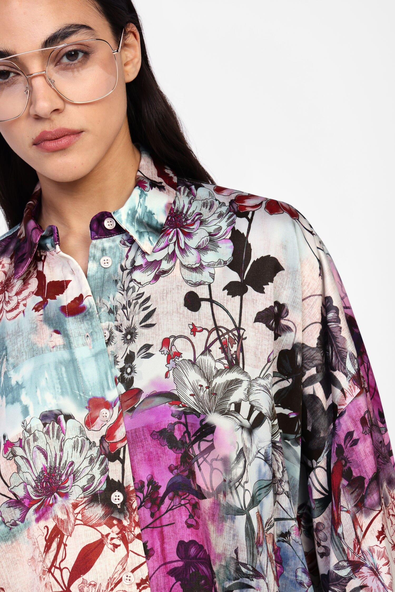 Chemise à motif floral artistique Dixie