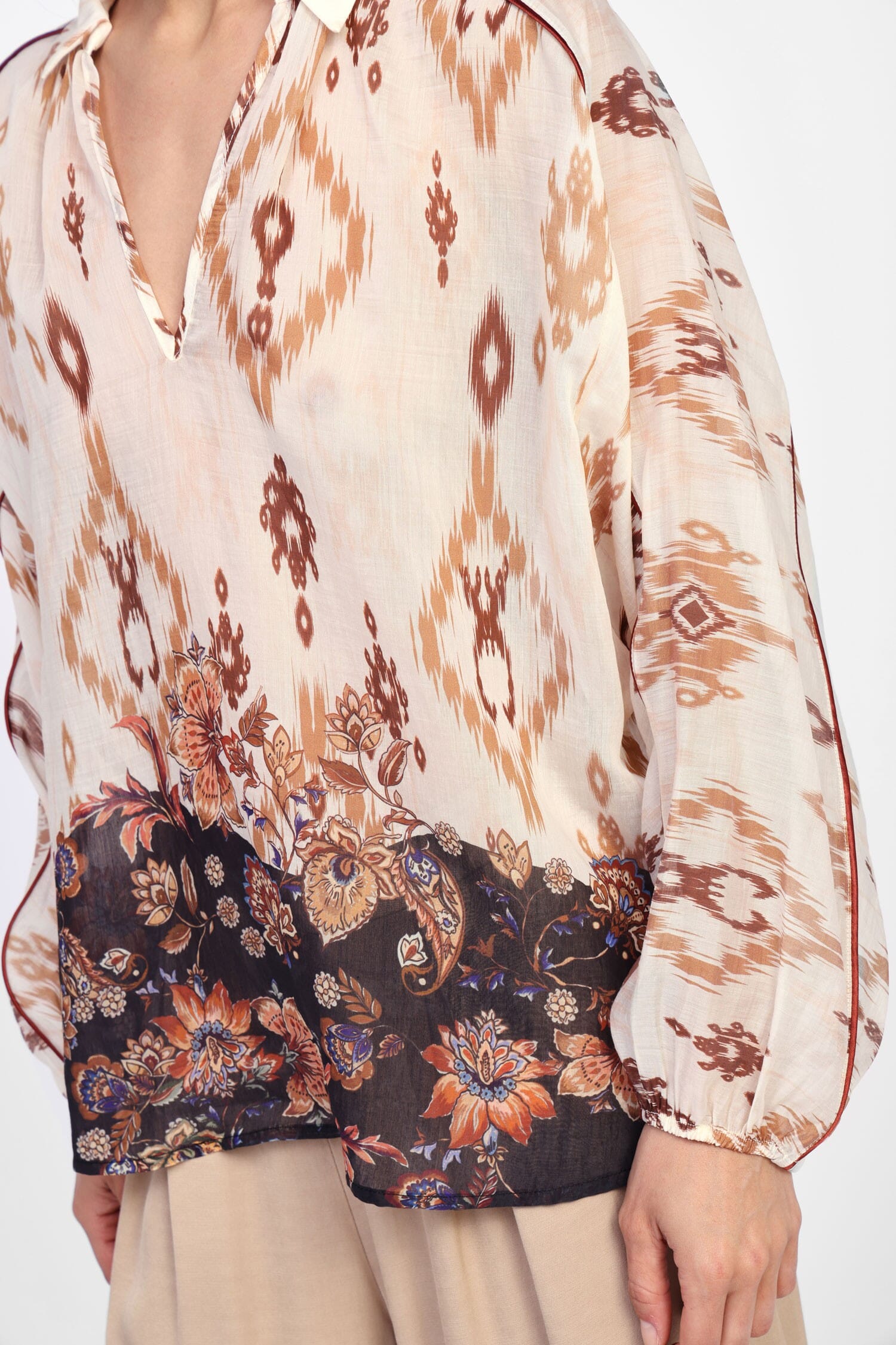 Camicia Lunga Con Motivi Decorativi Dixie