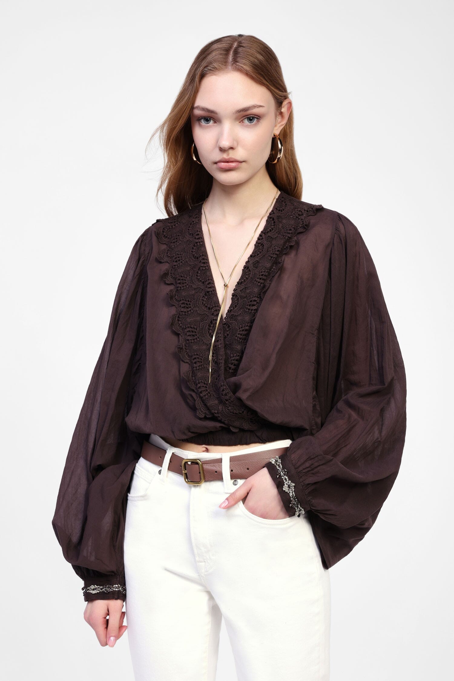 Camicia Con Maniche Ampie E Dettagli Dixie